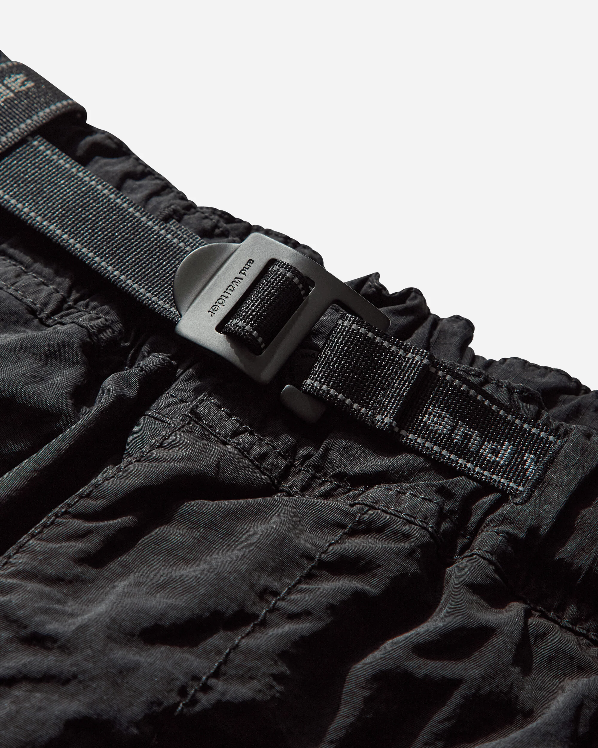 and wander Garment-Dyed Nylon Pants Black - Image 3