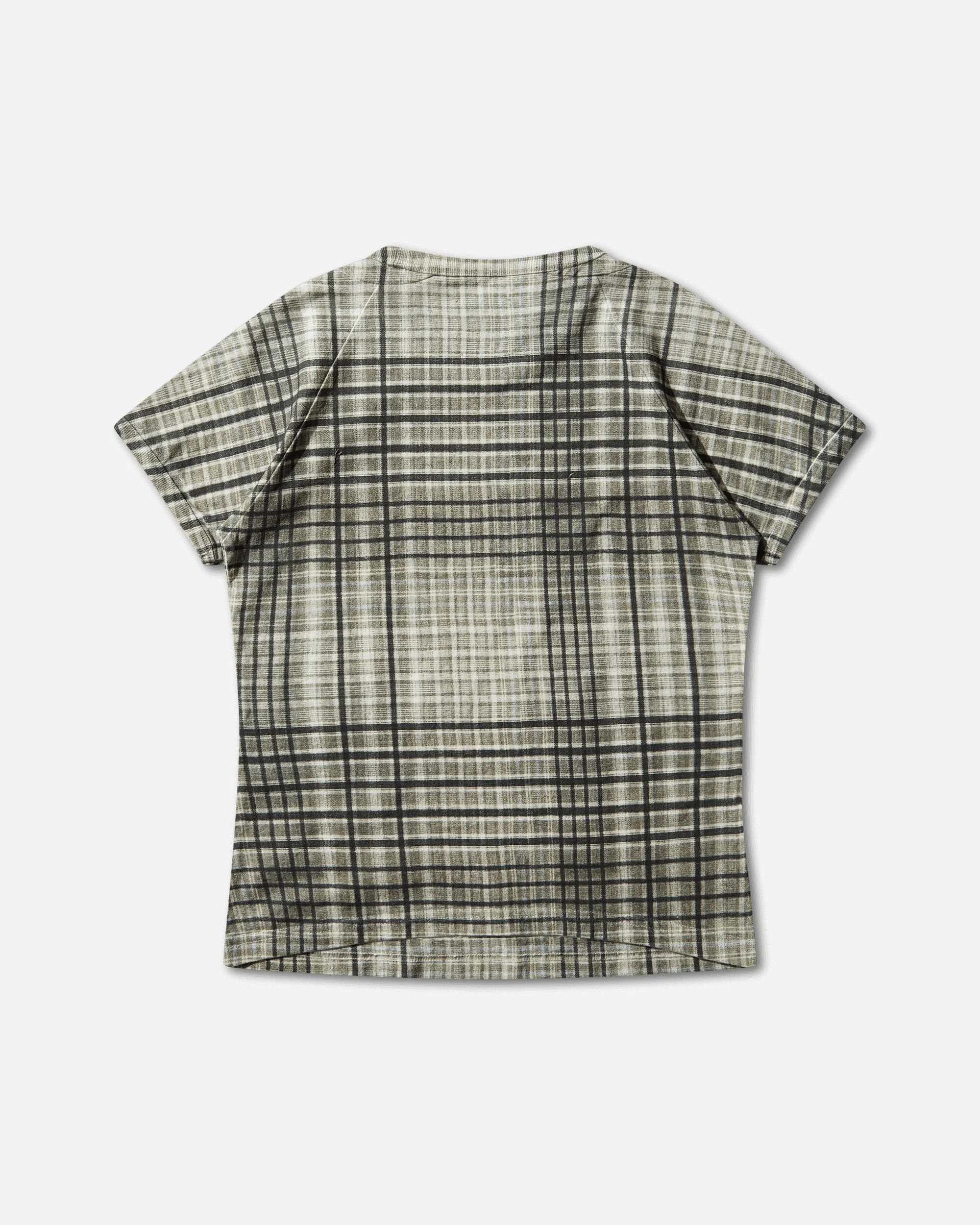 Women's Taba Printed Check Baby T-Shirt Sage Green - Image 2