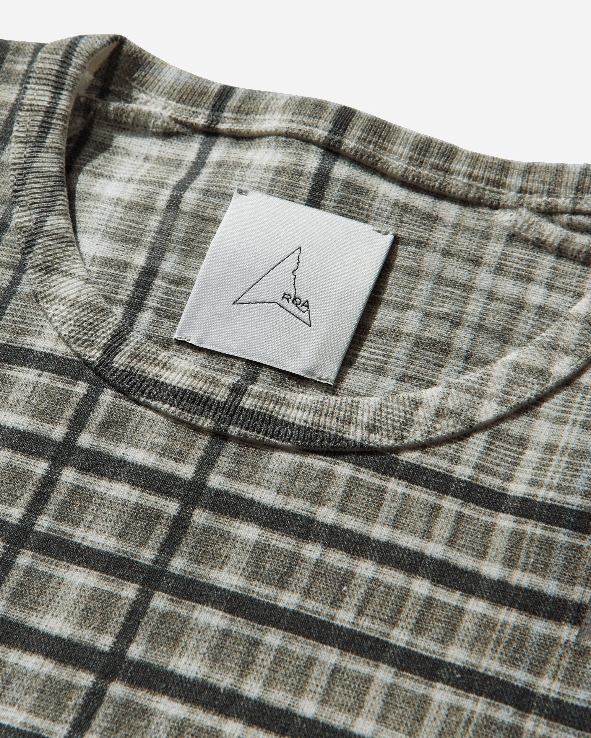 Women's Taba Printed Check Baby T-Shirt Sage Green - Image 4