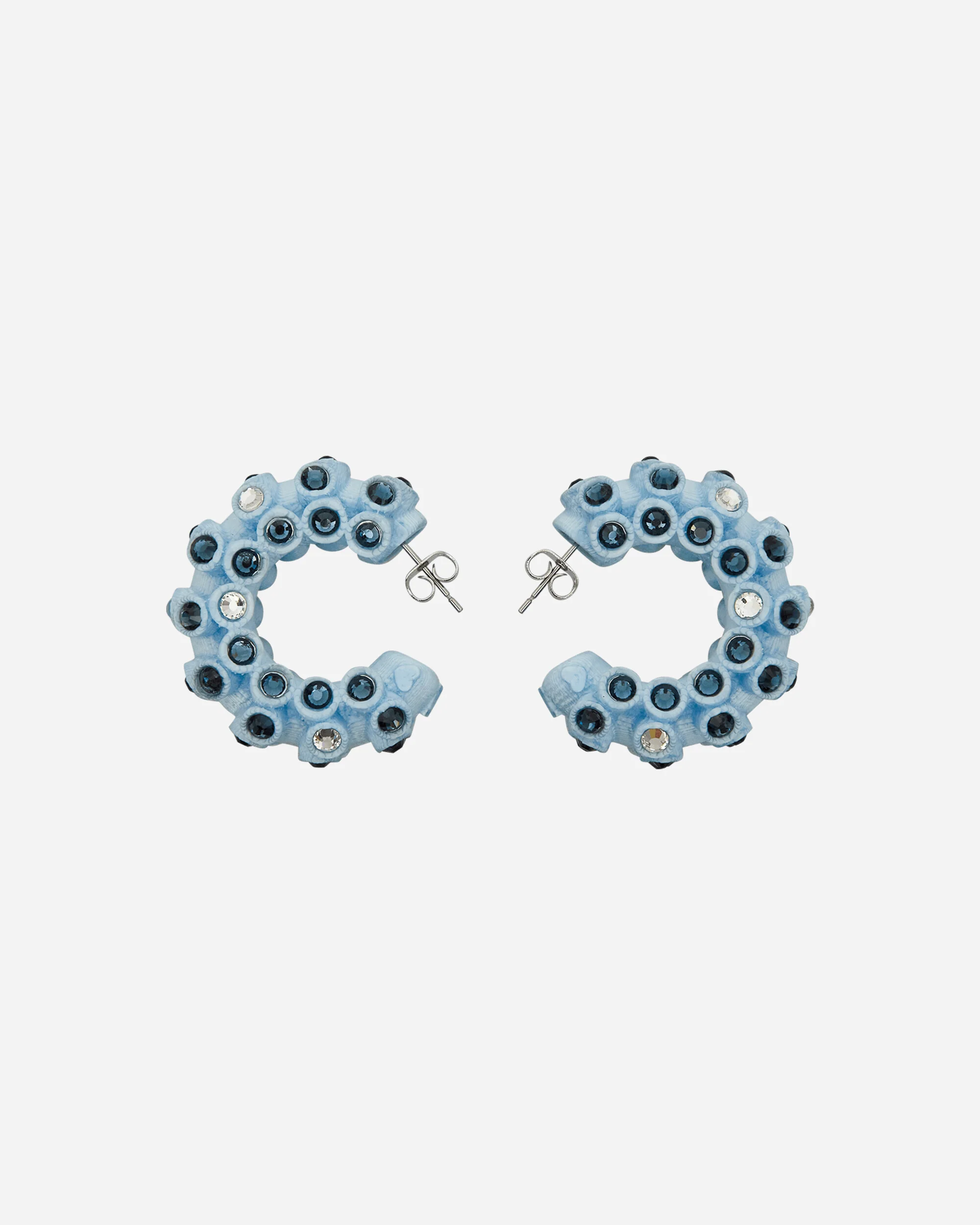 Lit Hoop Earrings Light Blue - Image 2