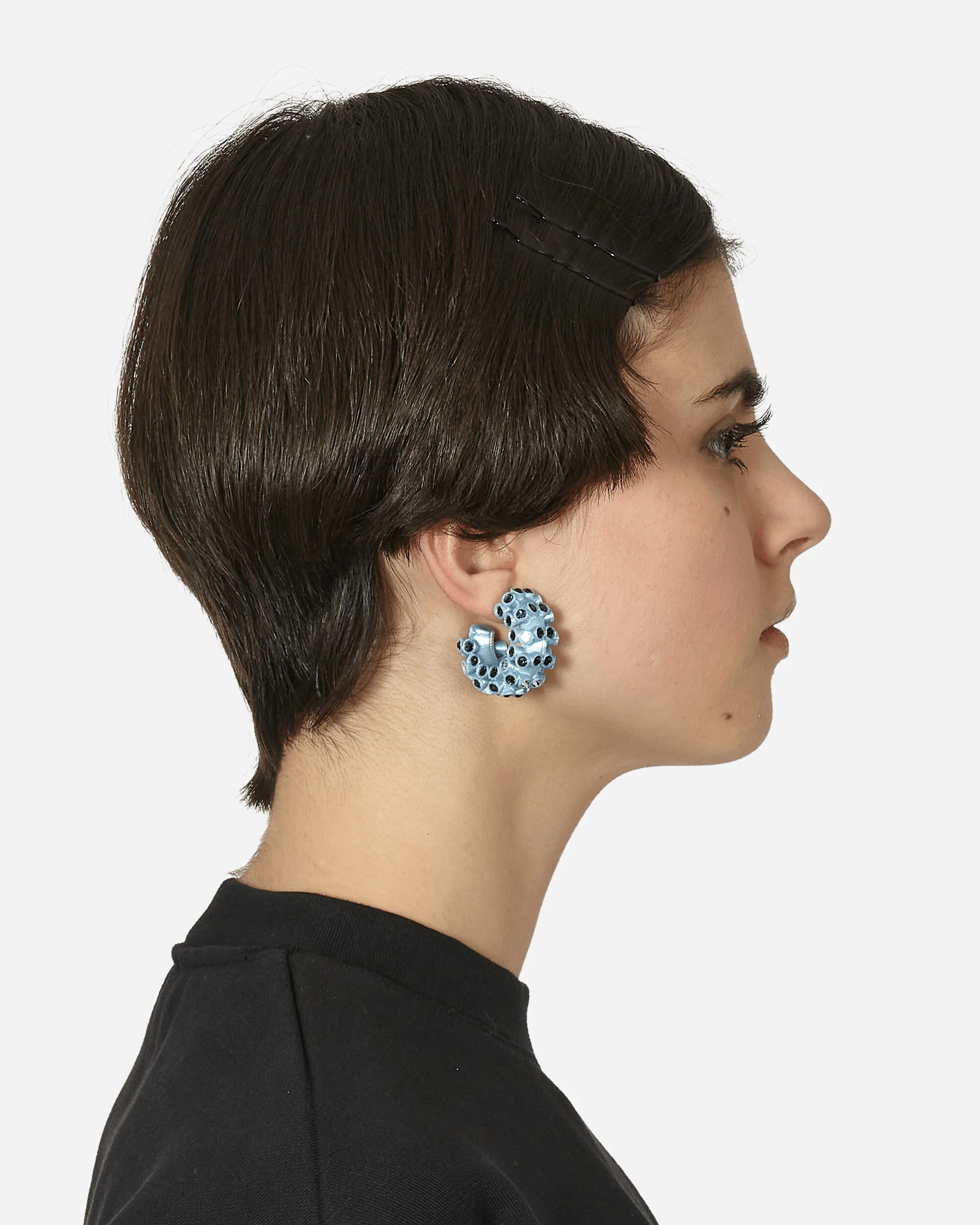 Lit Hoop Earrings Light Blue - Image 7