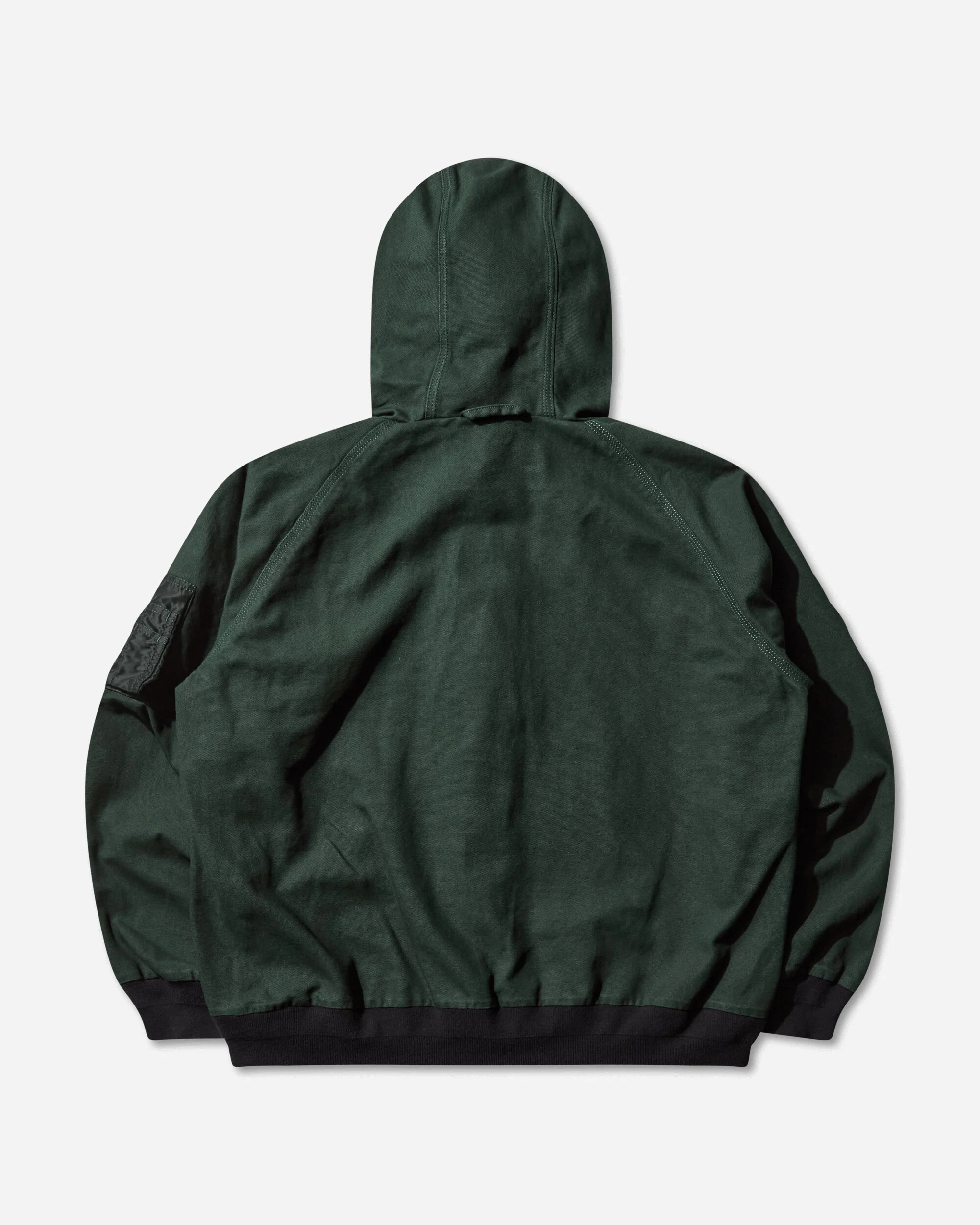 Men's Carhartt WIP Washed Duck Hooded Blouson Green - Image 2
