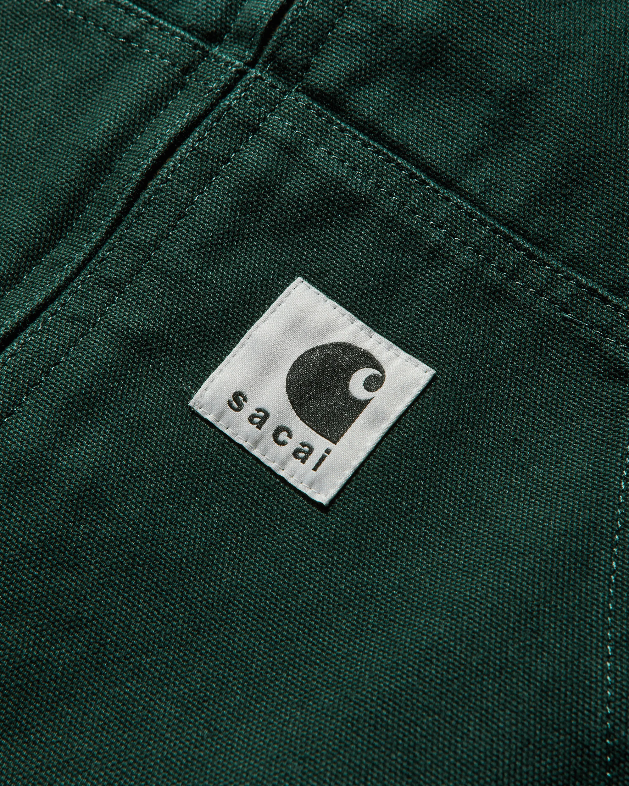 Men's Carhartt WIP Washed Duck Hooded Blouson Green - Image 3