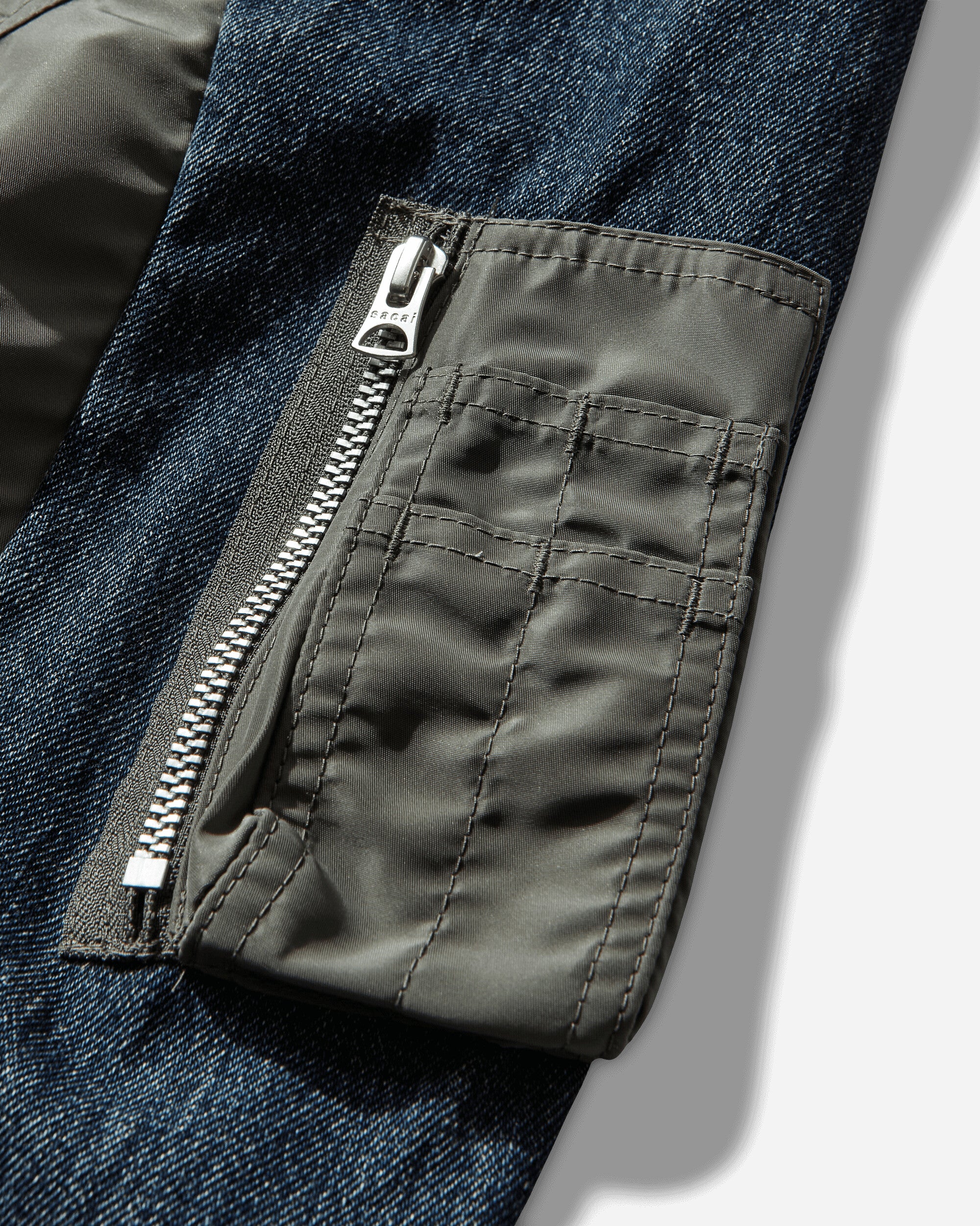 Men's Denim x Nylon Twill Jacket Blue - Image 3