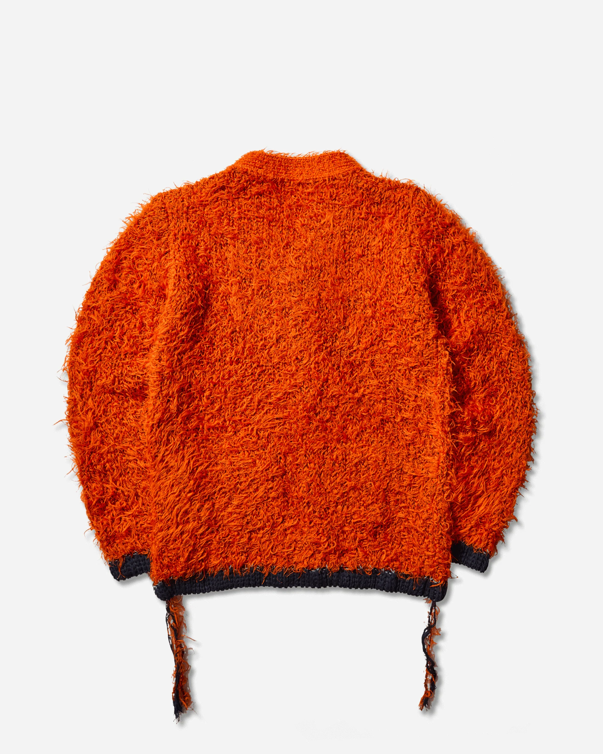 Men's Furry Knit Cardigan Orange - Image 2