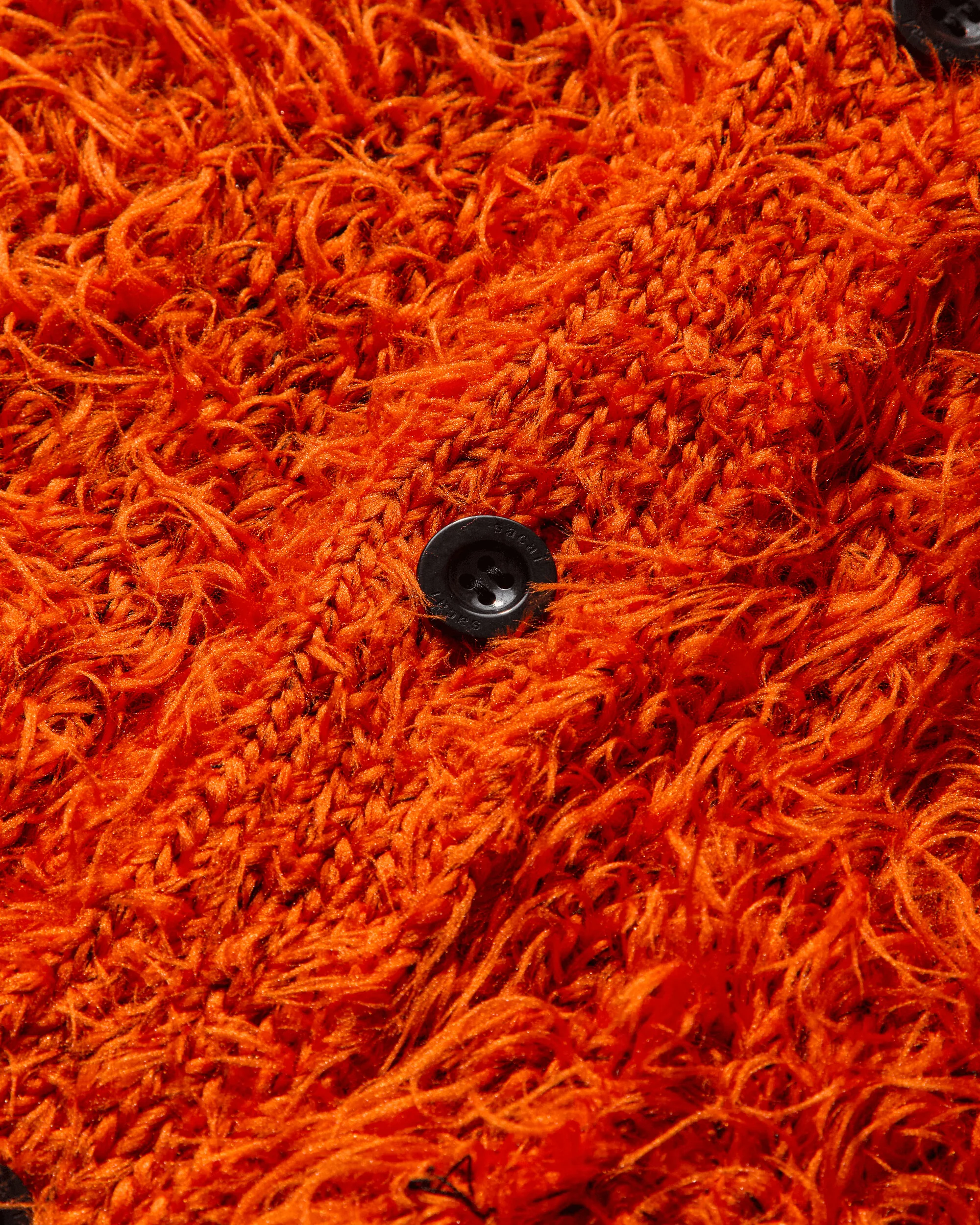 Men's Furry Knit Cardigan Orange - Image 3