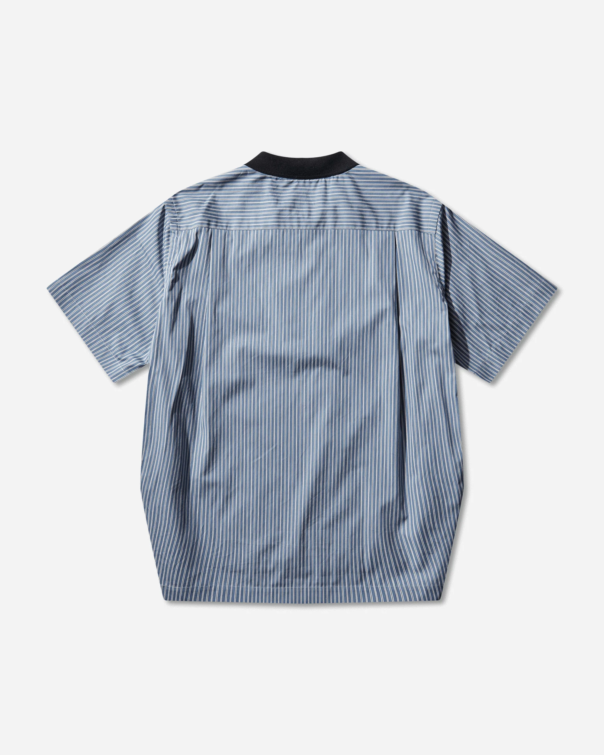 Men's Poplin Pullover Shirt Blue Stripe - Image 2