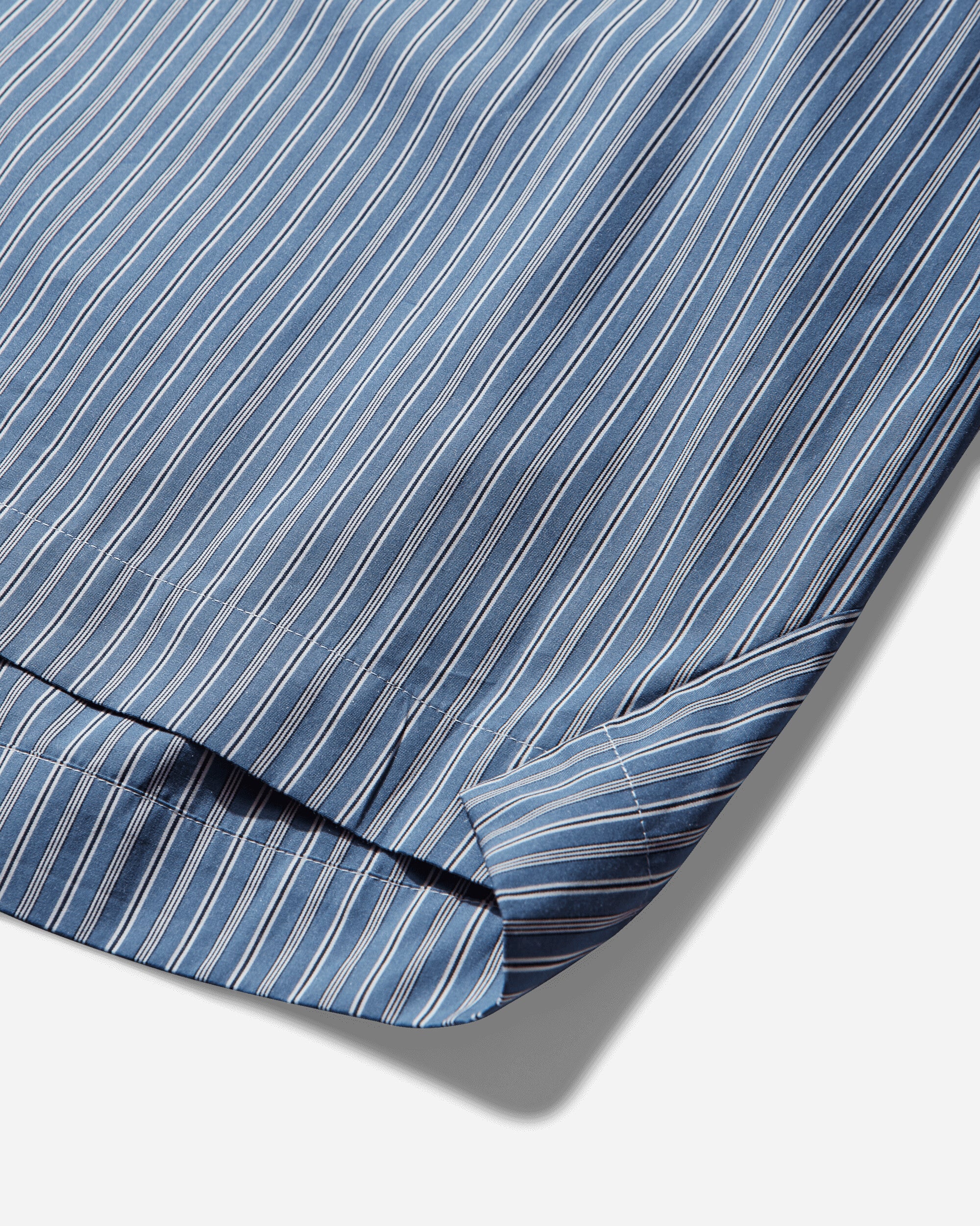 Men's Poplin Pullover Shirt Blue Stripe - Image 4