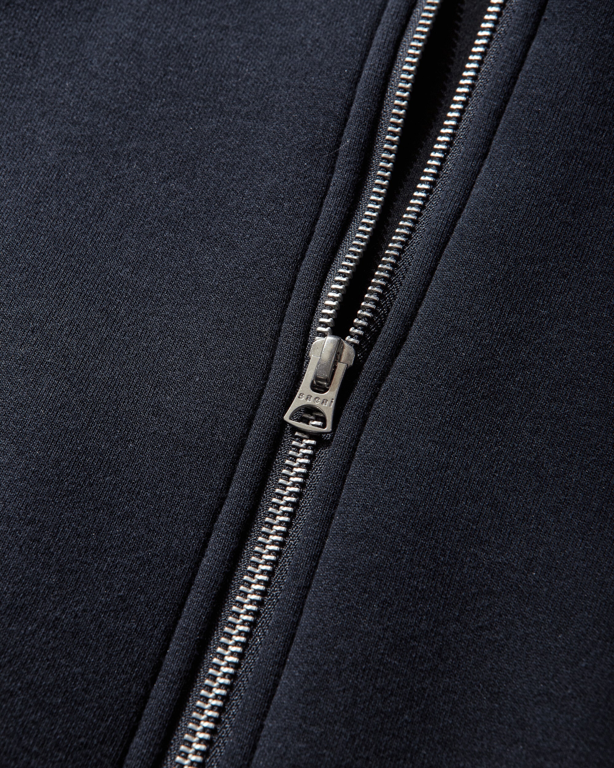 Men's Sponge Sweat x Nylon Twill Zip Hoodie Navy / Khaki - Image 3