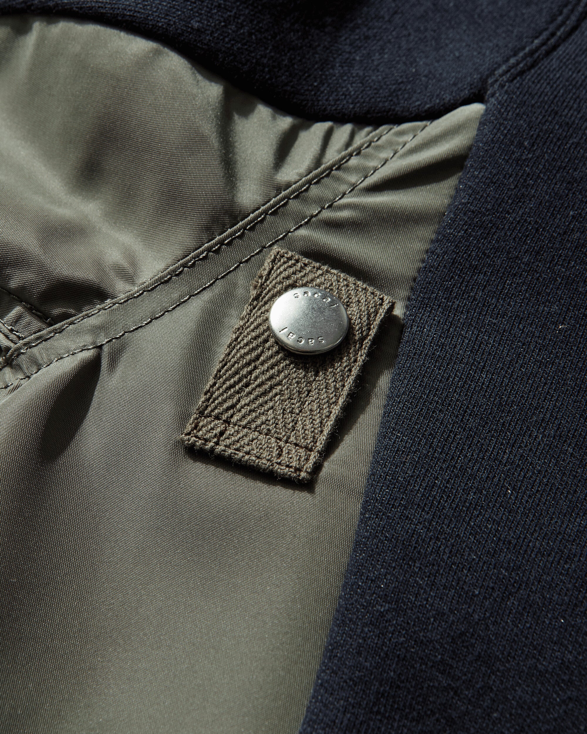 Men's Sponge Sweat x Nylon Twill Pullover Navy / Khaki - Image 3