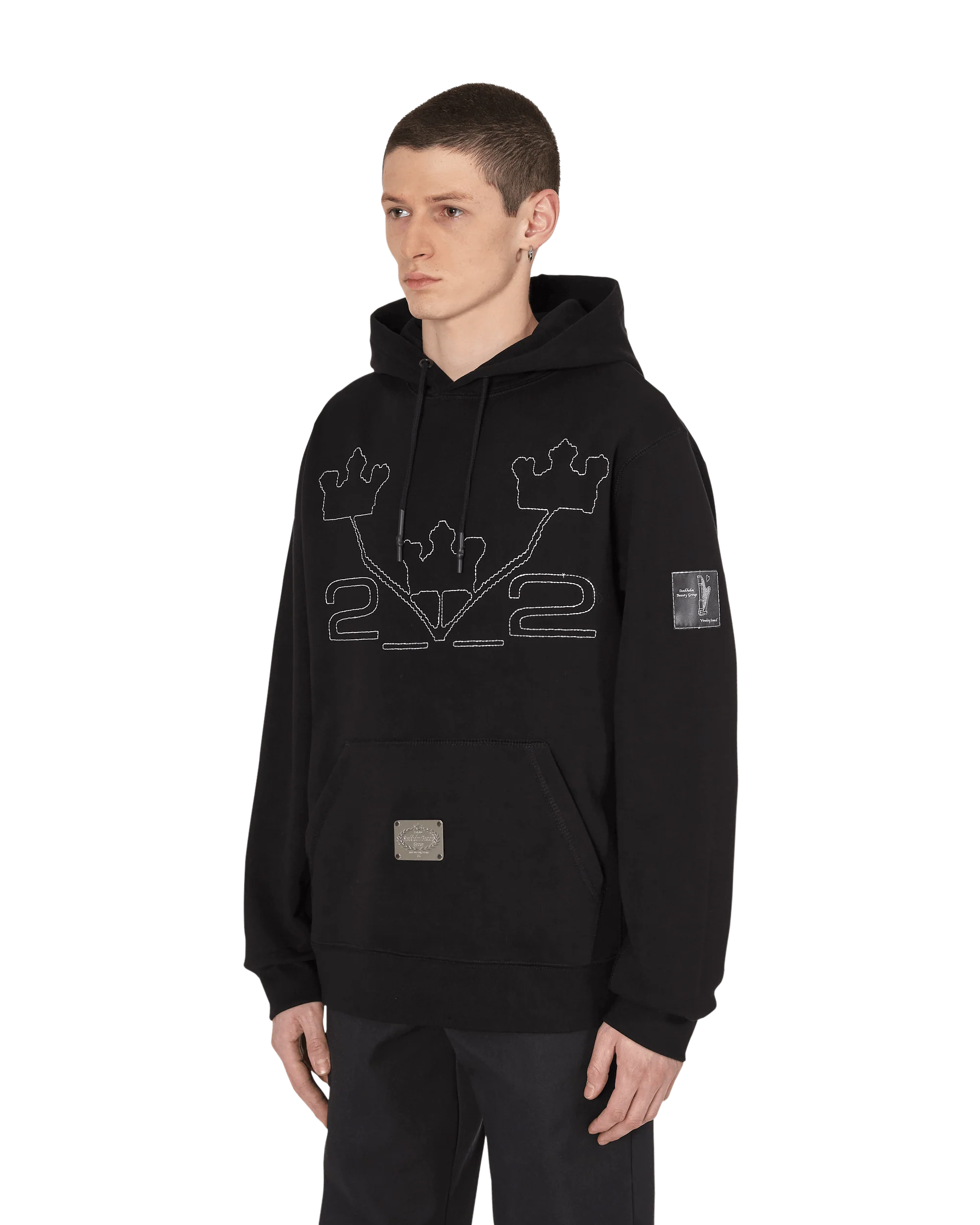 Slam Jam Hooded Sweatshirt Black - Image 3