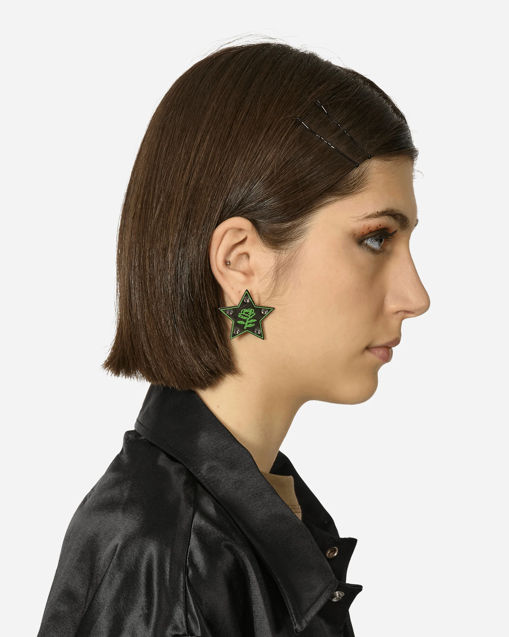 Super Star Earrings Silver / Green - Image 5