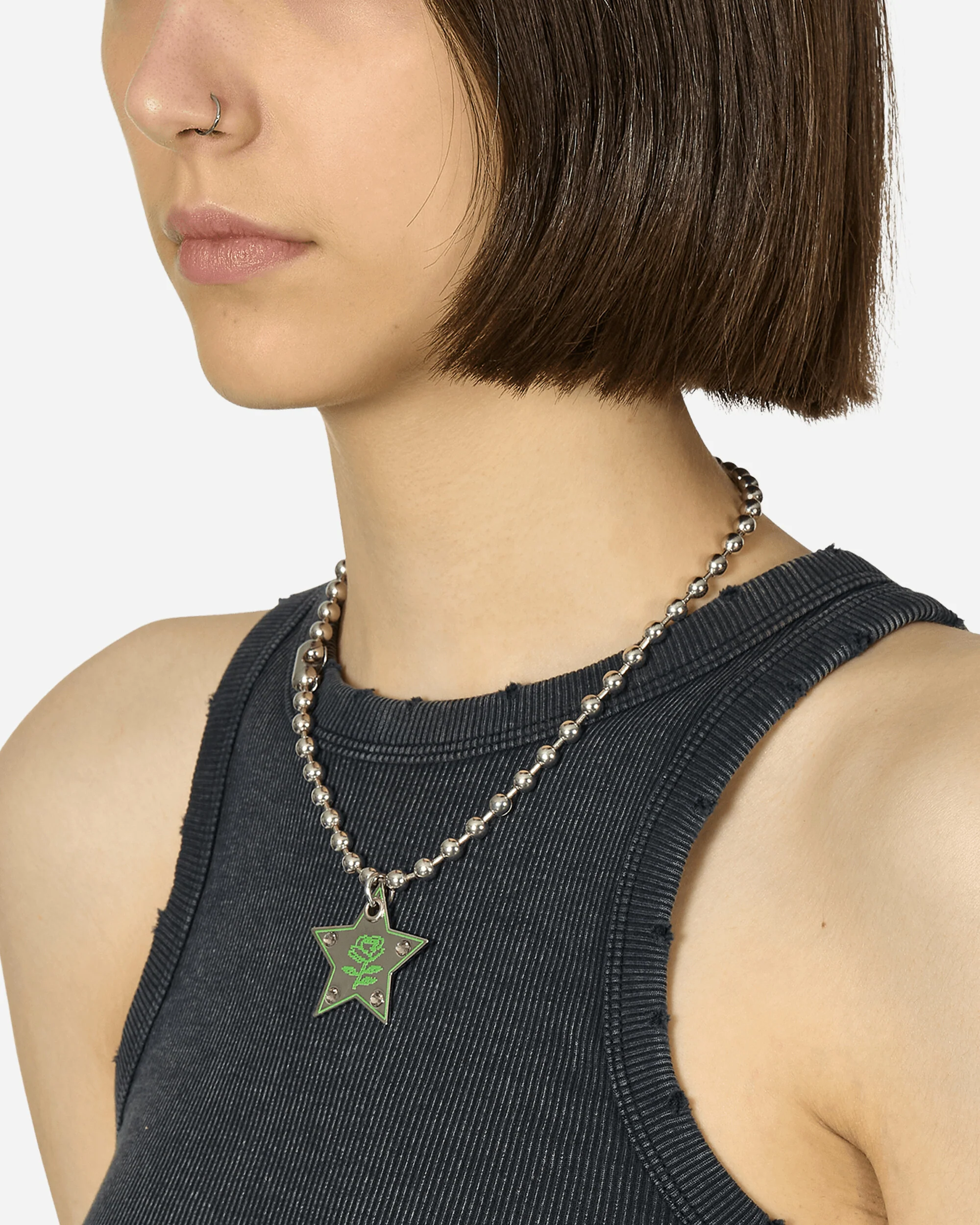 Super Star Necklace Silver / Green - Image 4