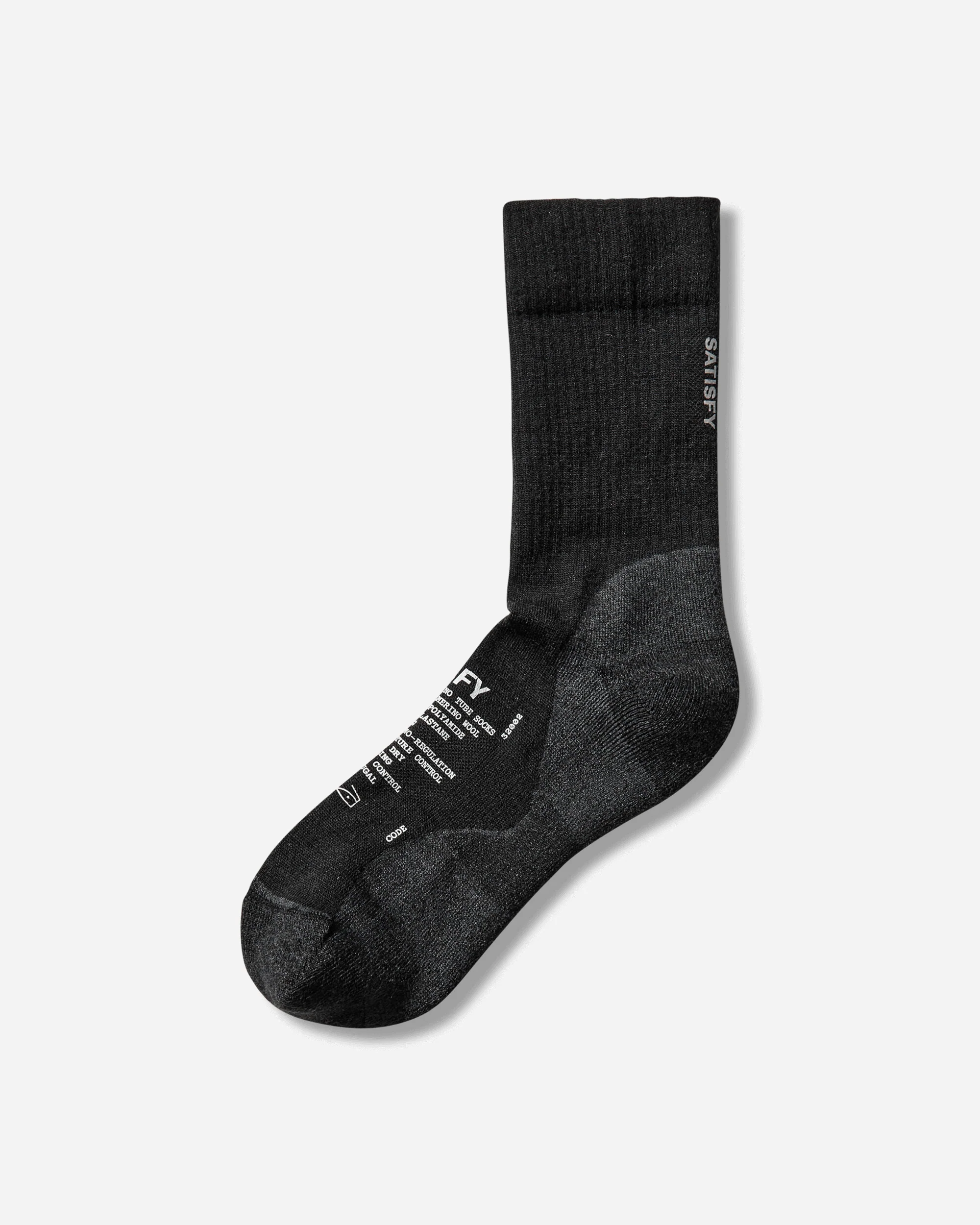 Merino Nylon Tube Socks Black - Image 2