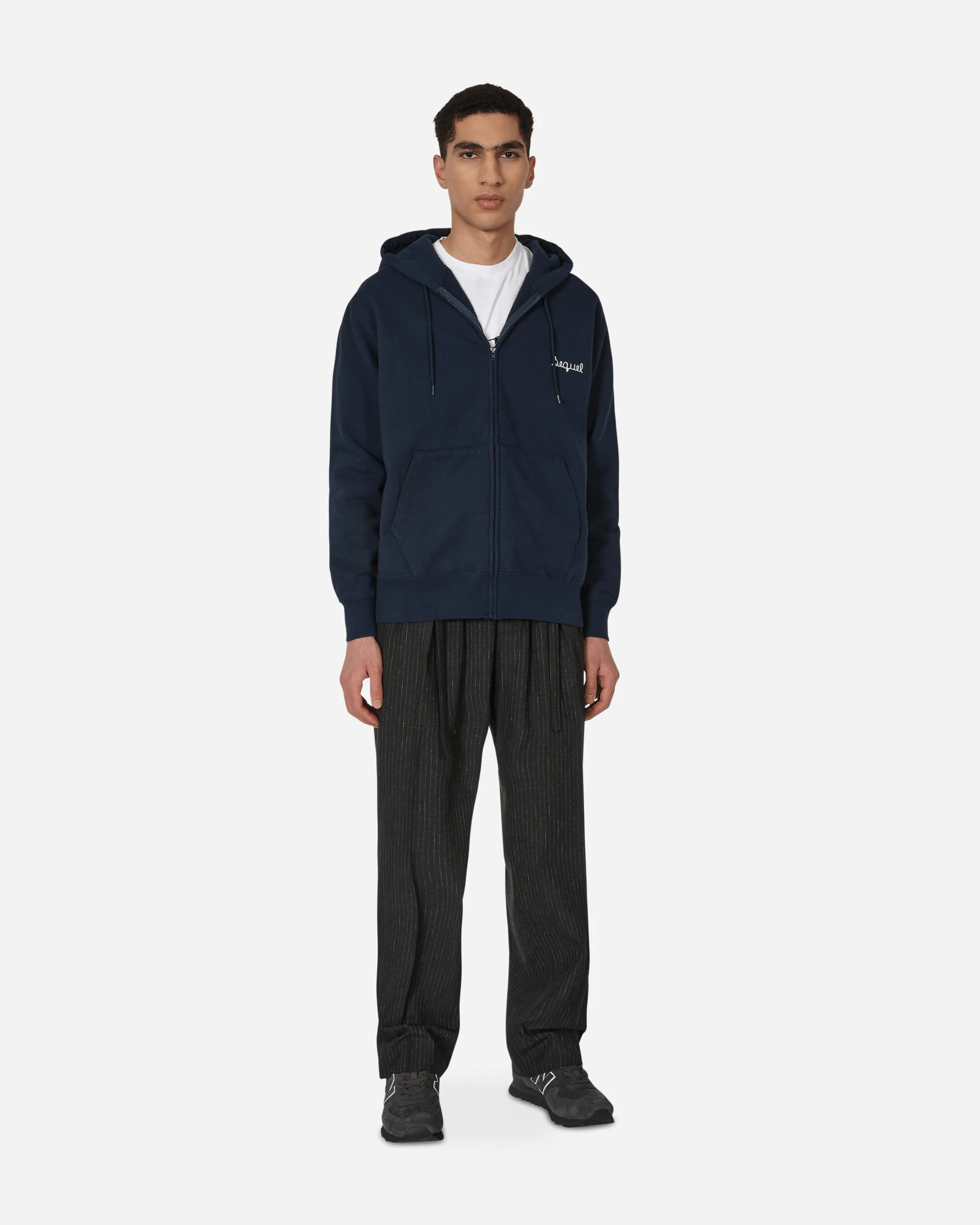 Zip-Up Hooded Sweatshirt Blue - Image 4