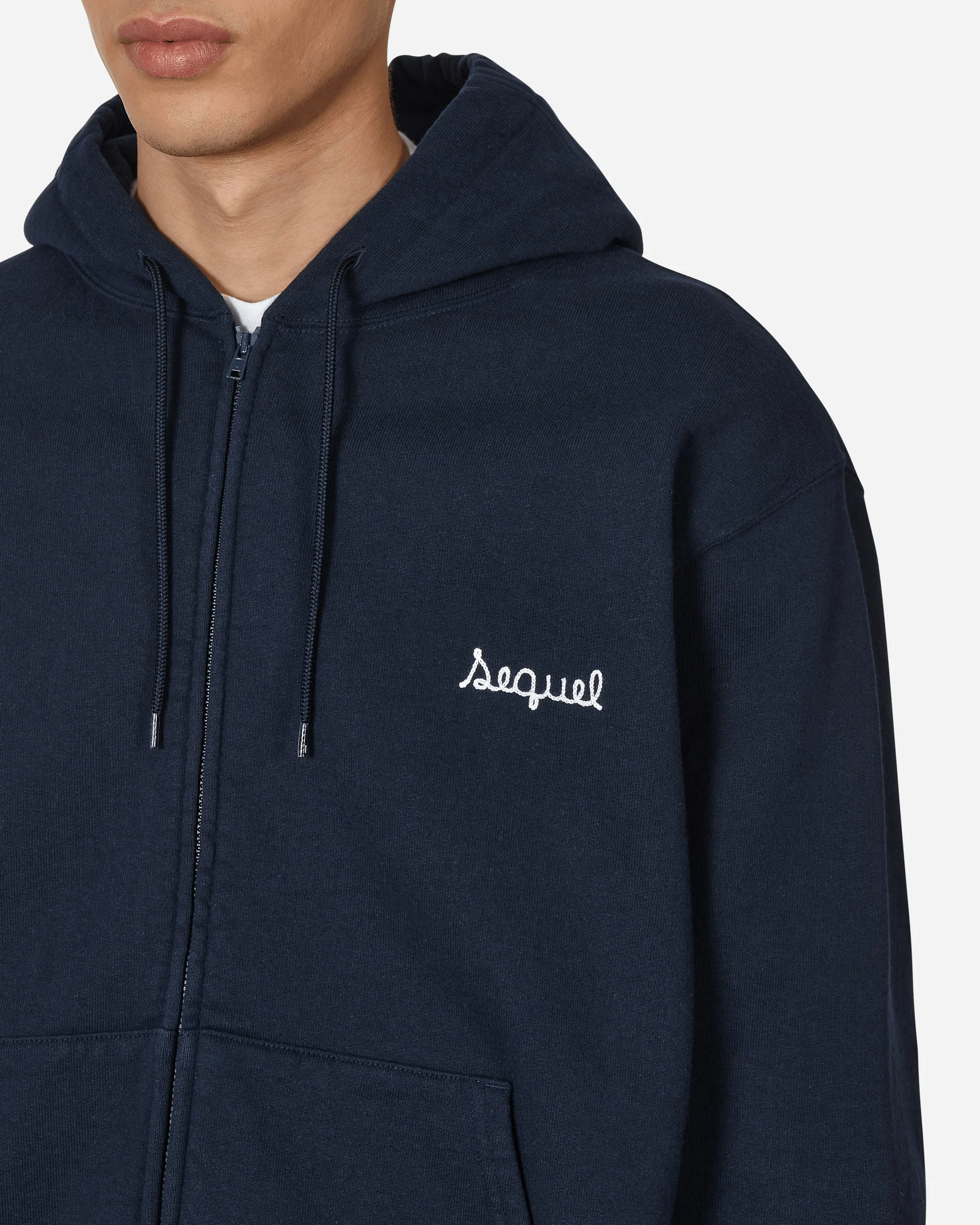 Zip-Up Hooded Sweatshirt Blue - Image 5