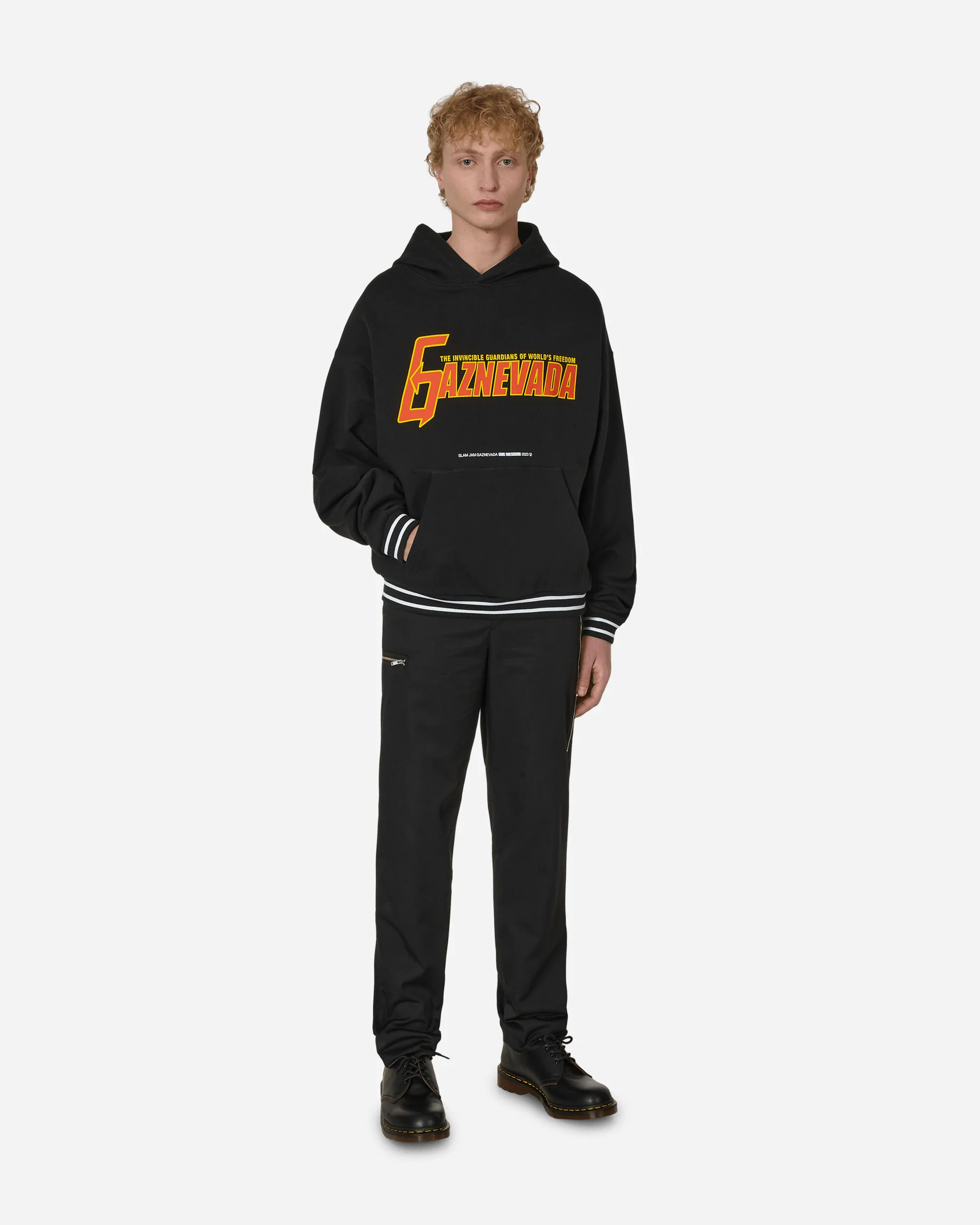 Gaznevada Graphic Hooded Sweatshirt Black - Image 4