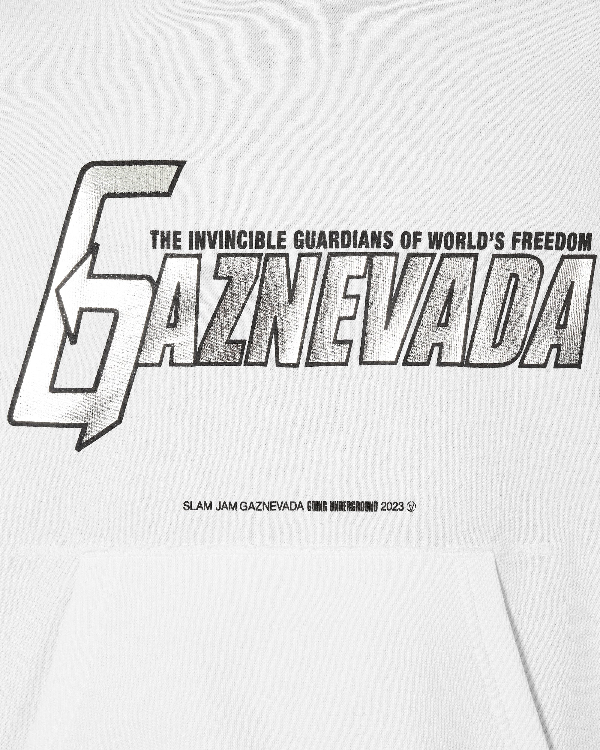 Gaznevada Graphic Hooded Sweatshirt White - Image 5