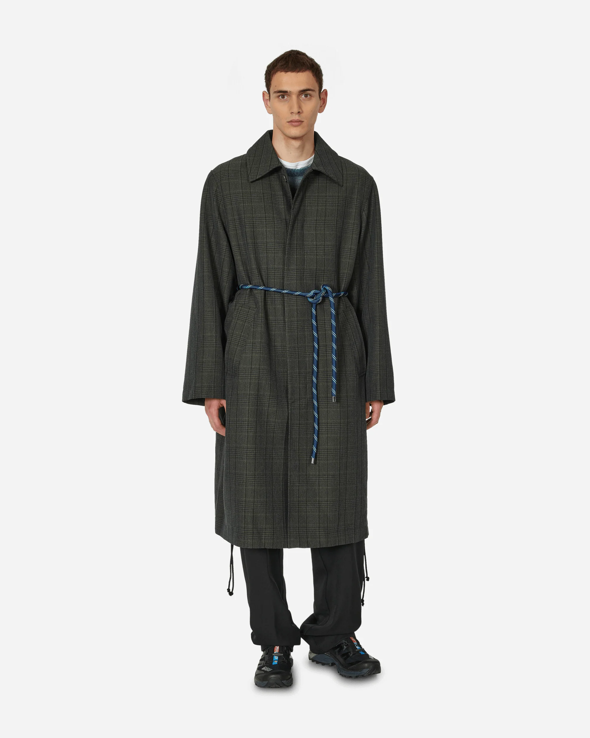 Glen Check Mac Coat Charcoal - Image 4
