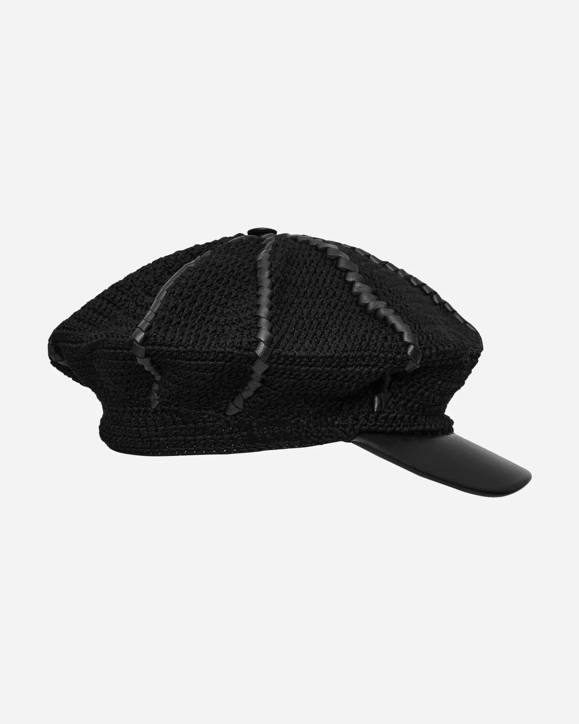 Ursa Leather Lace Bakerboy Cap - Image 5