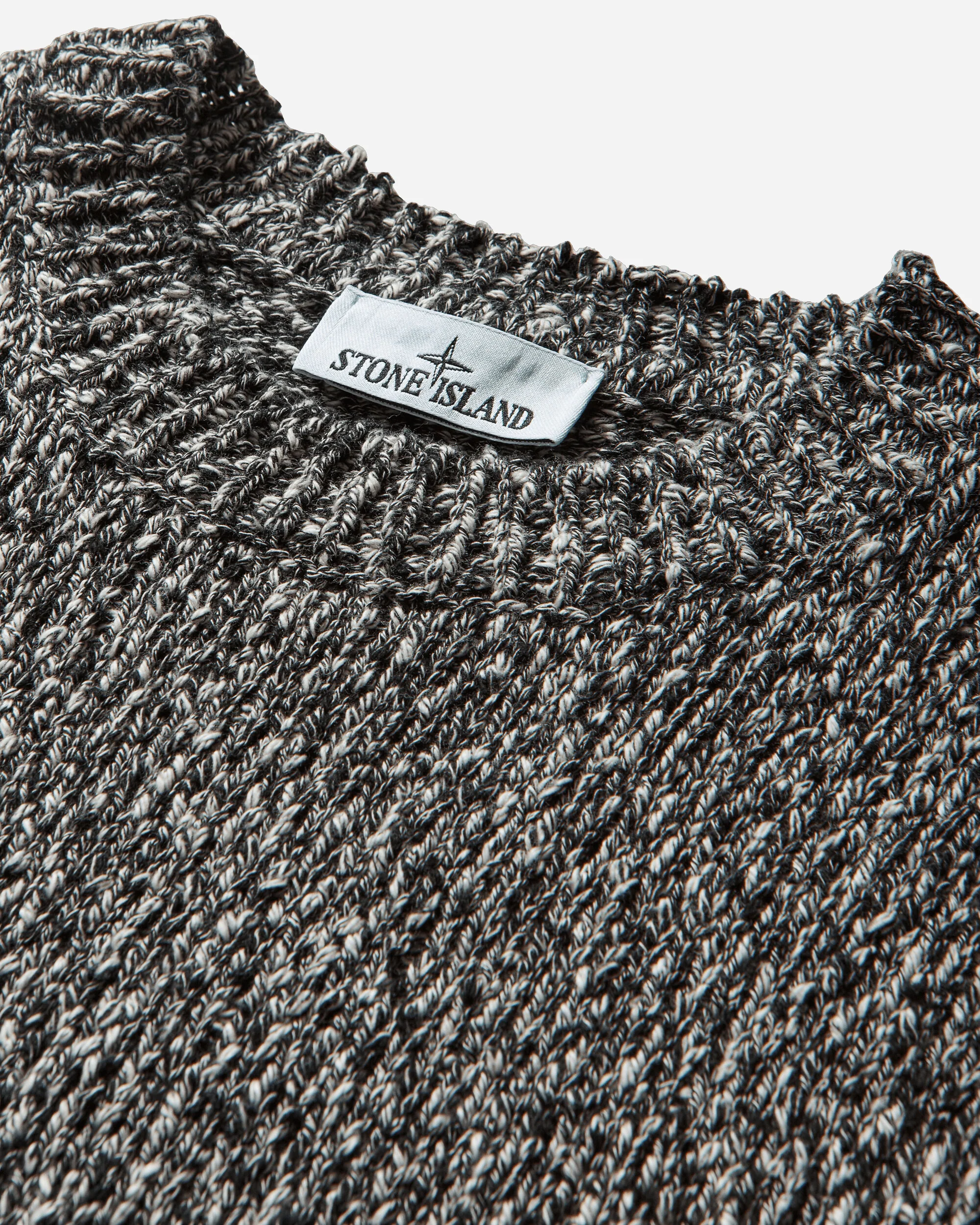 Men's Speckled Cotton Sweater Black - Image 4
