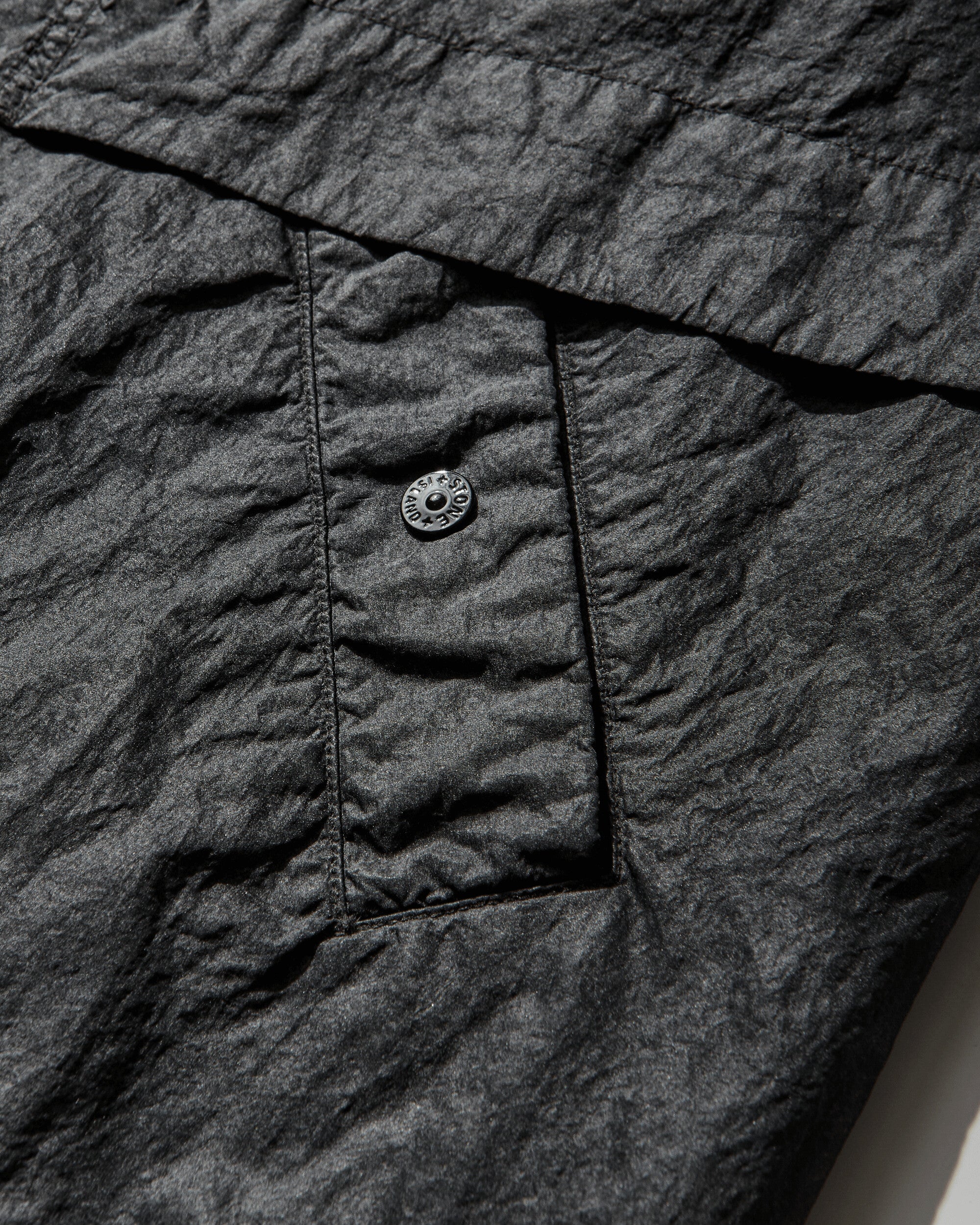 Men's Dense Nylon-TC Hand Sprayed Reflective Hooded Jacket Black - Image 4