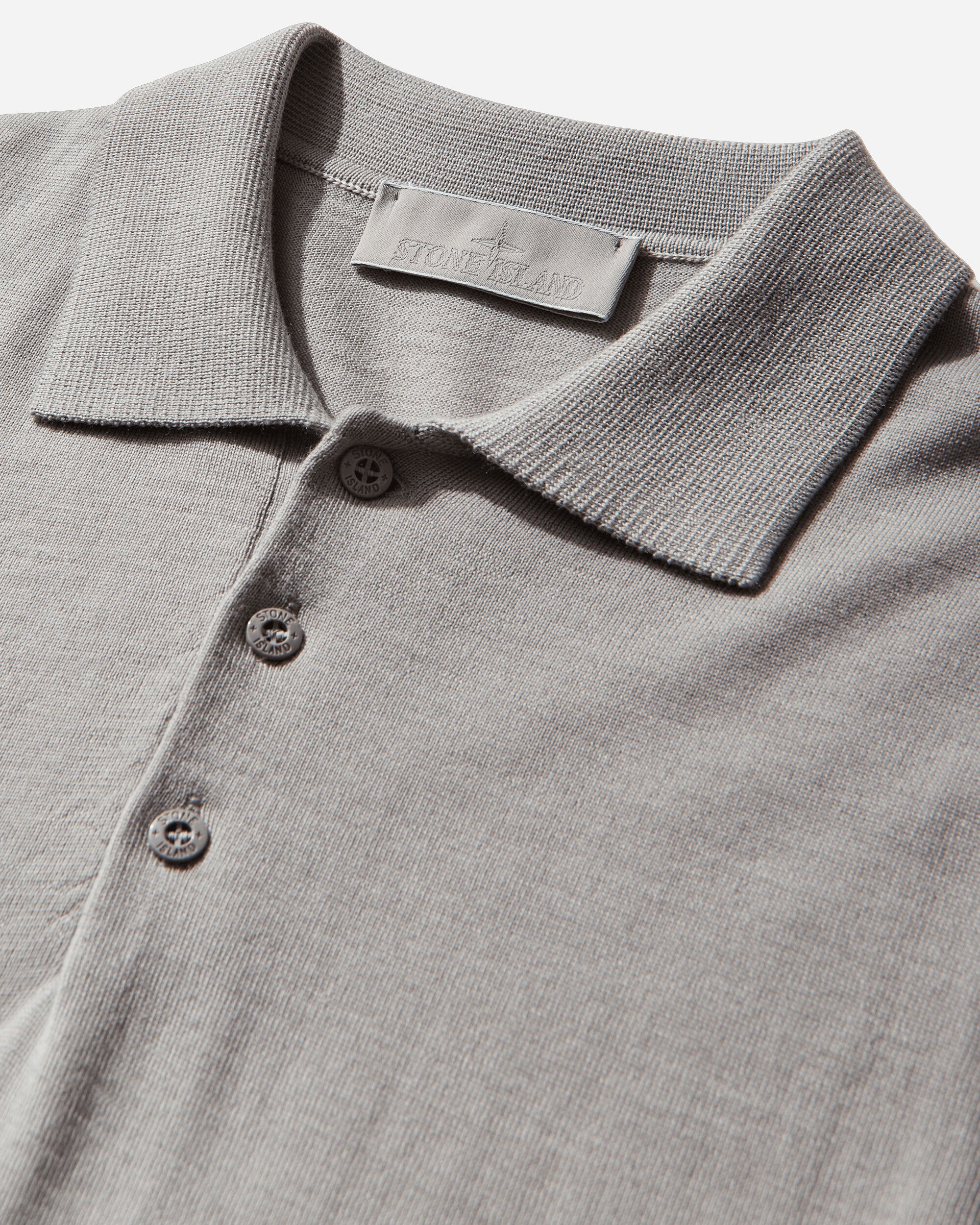Men's Ghost Light Pure RWS Wool Polo Sweater Dust Grey - Image 4