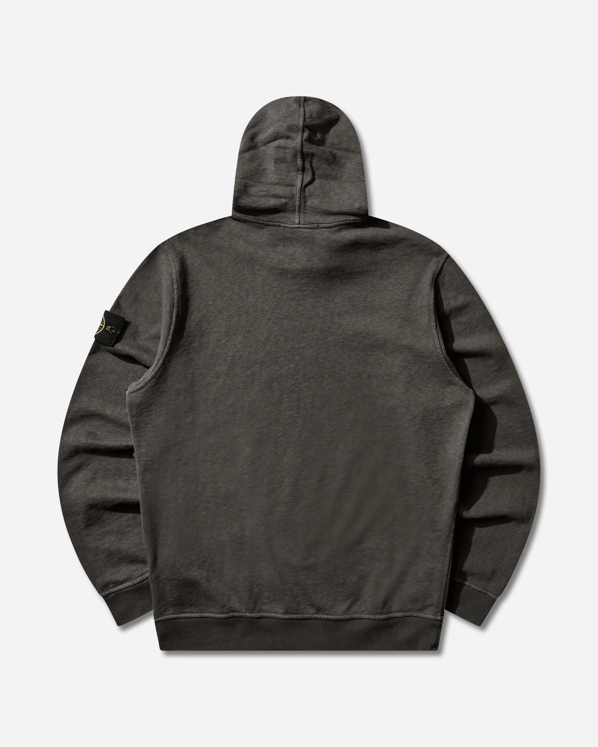 Men's Malfilé Fleece 'OLD' Effect Hoodie Charcoal Grey - Image 2