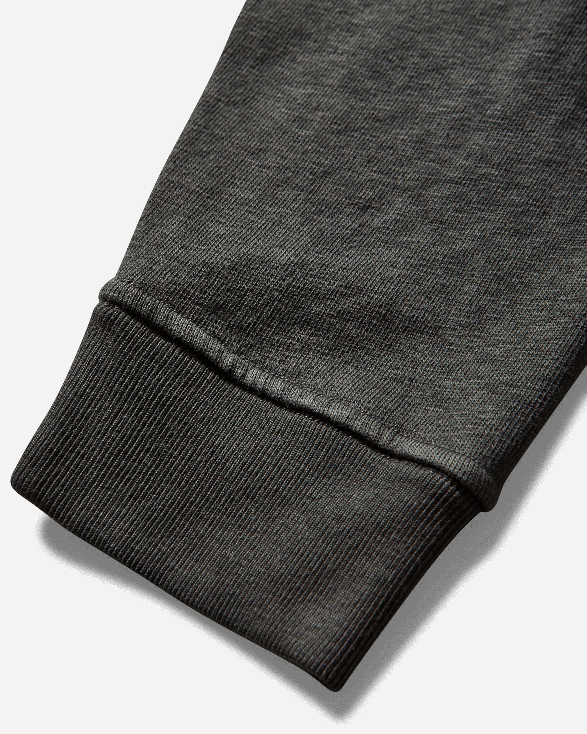 Men's Malfilé Fleece 'OLD' Effect Hoodie Charcoal Grey - Image 4