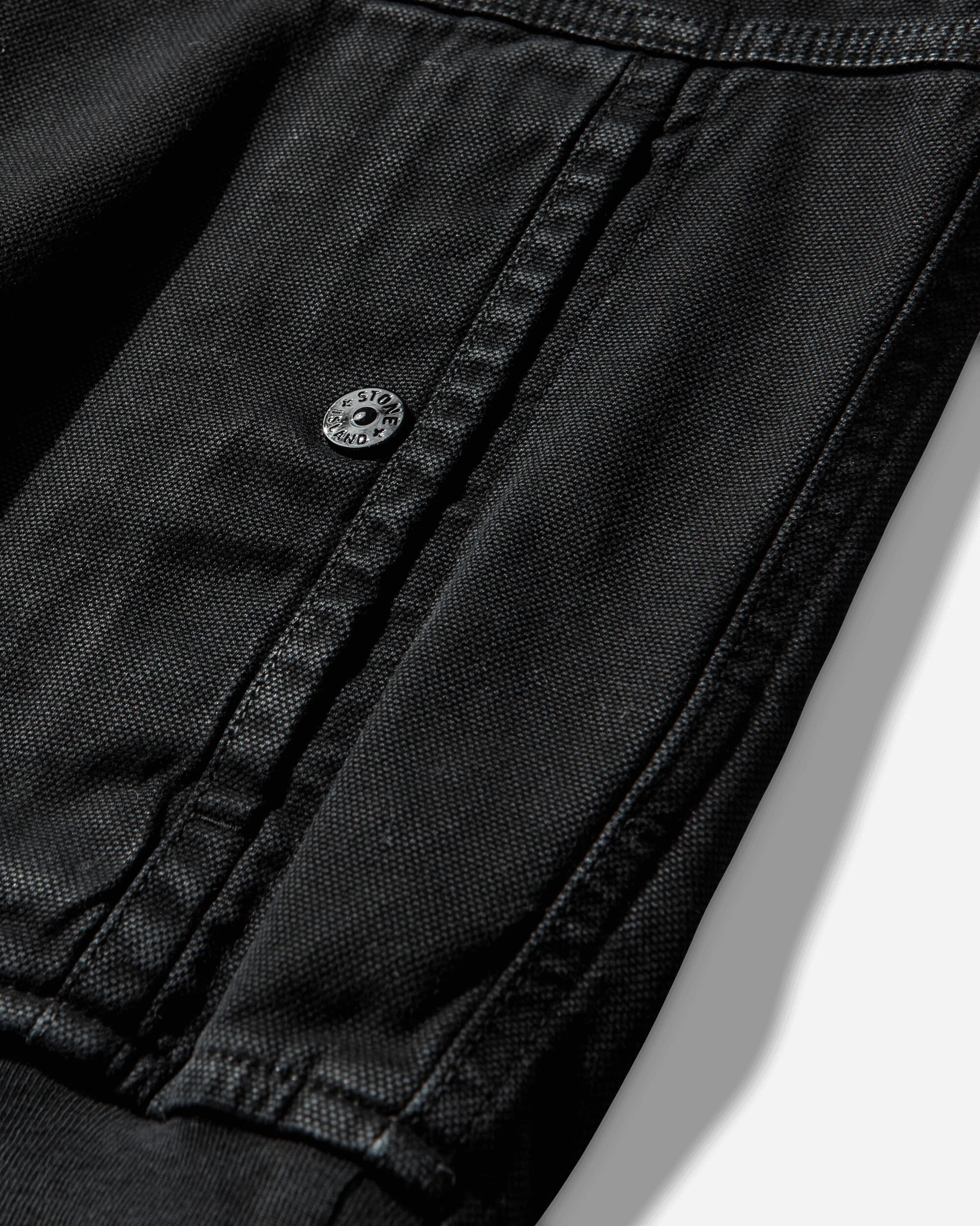 Men's Organic Panama Cotton 'OLD' Effect Zip Jacket Black - Image 3