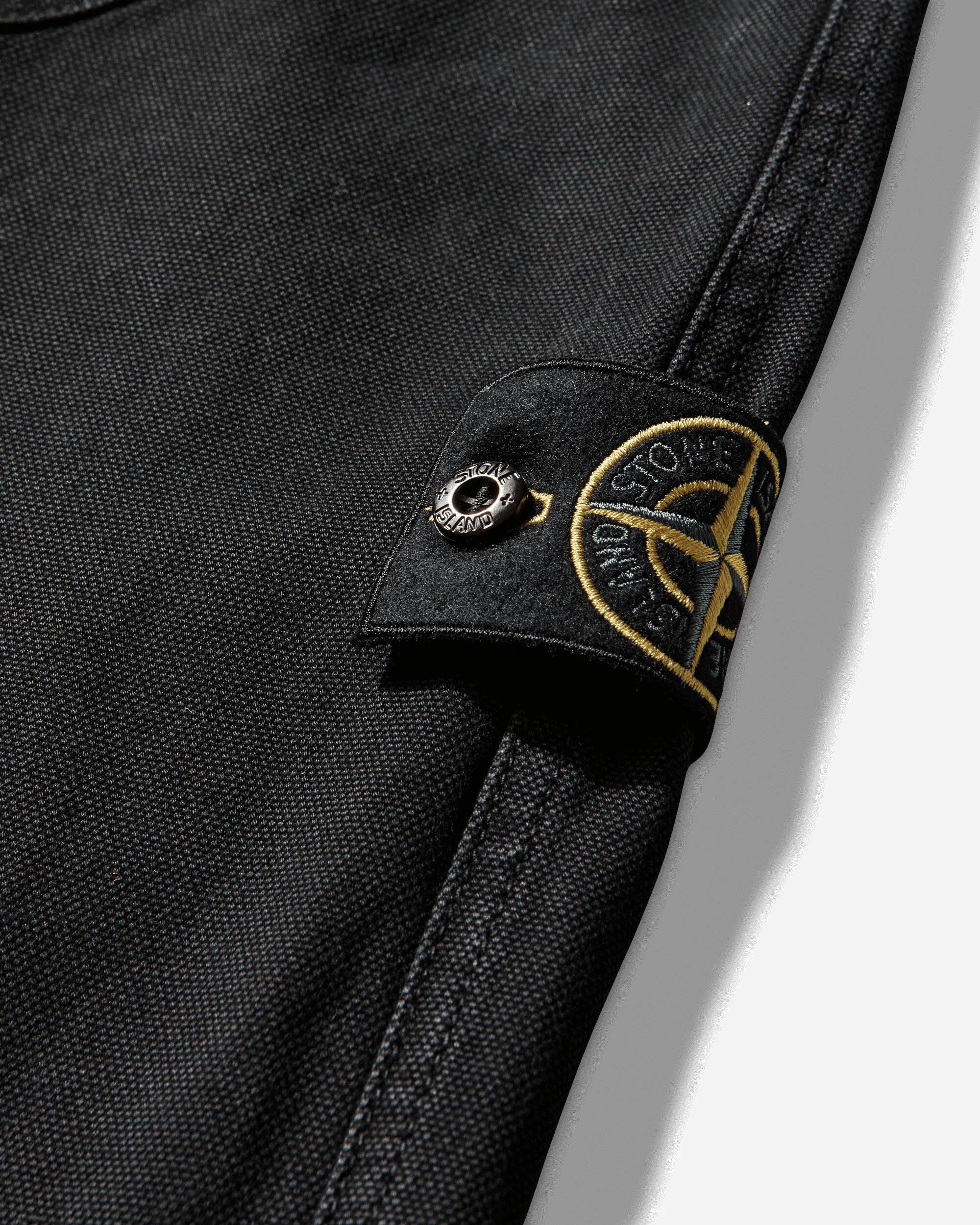 Men's Organic Panama Cotton 'OLD' Effect Zip Jacket Black - Image 4