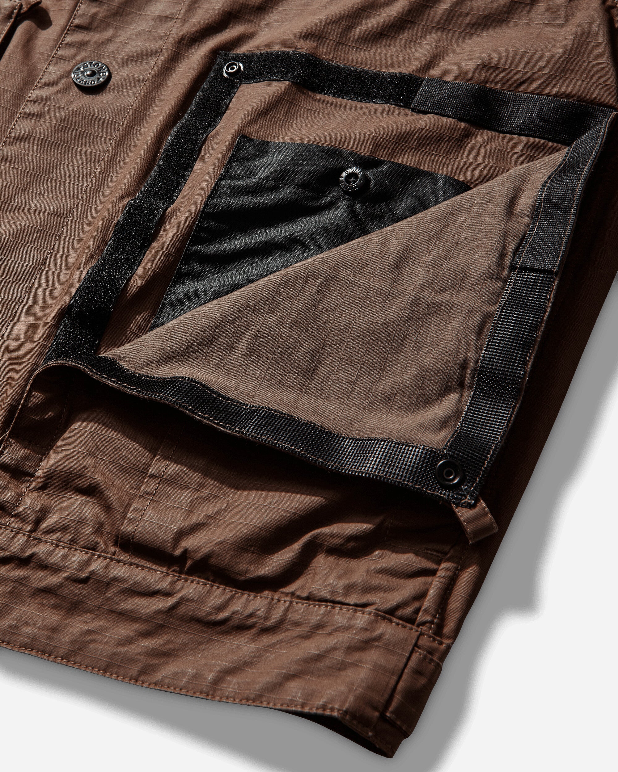Men's Double-Coated Cotton Ripstop Coach Jacket Shadow Brown - Image 3