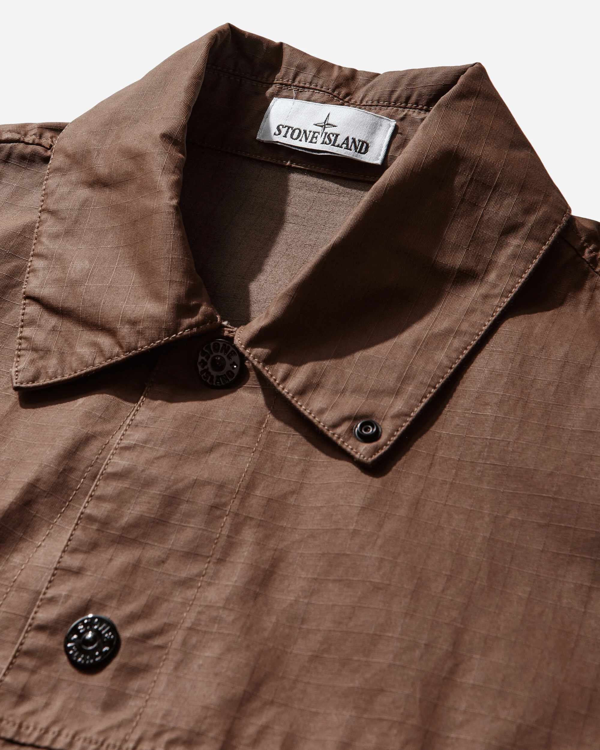 Men's Double-Coated Cotton Ripstop Coach Jacket Shadow Brown - Image 4