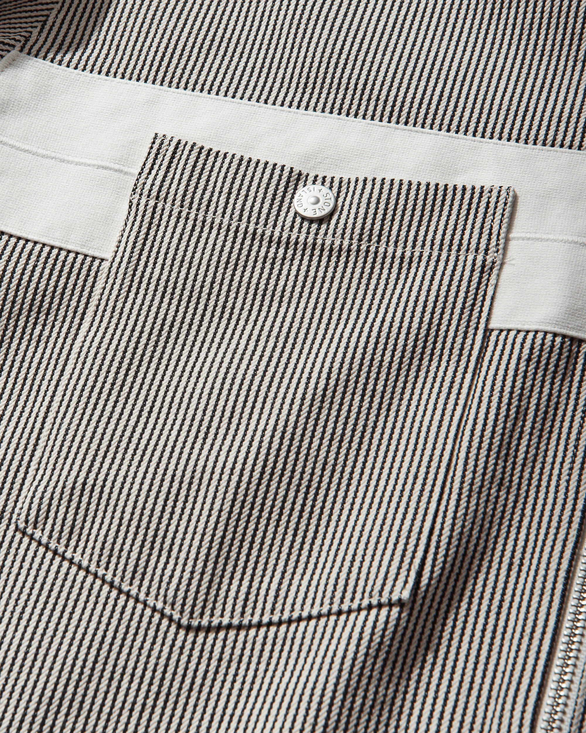 Men's Marina Striped Hooded Overshirt Navy Blue - Image 4