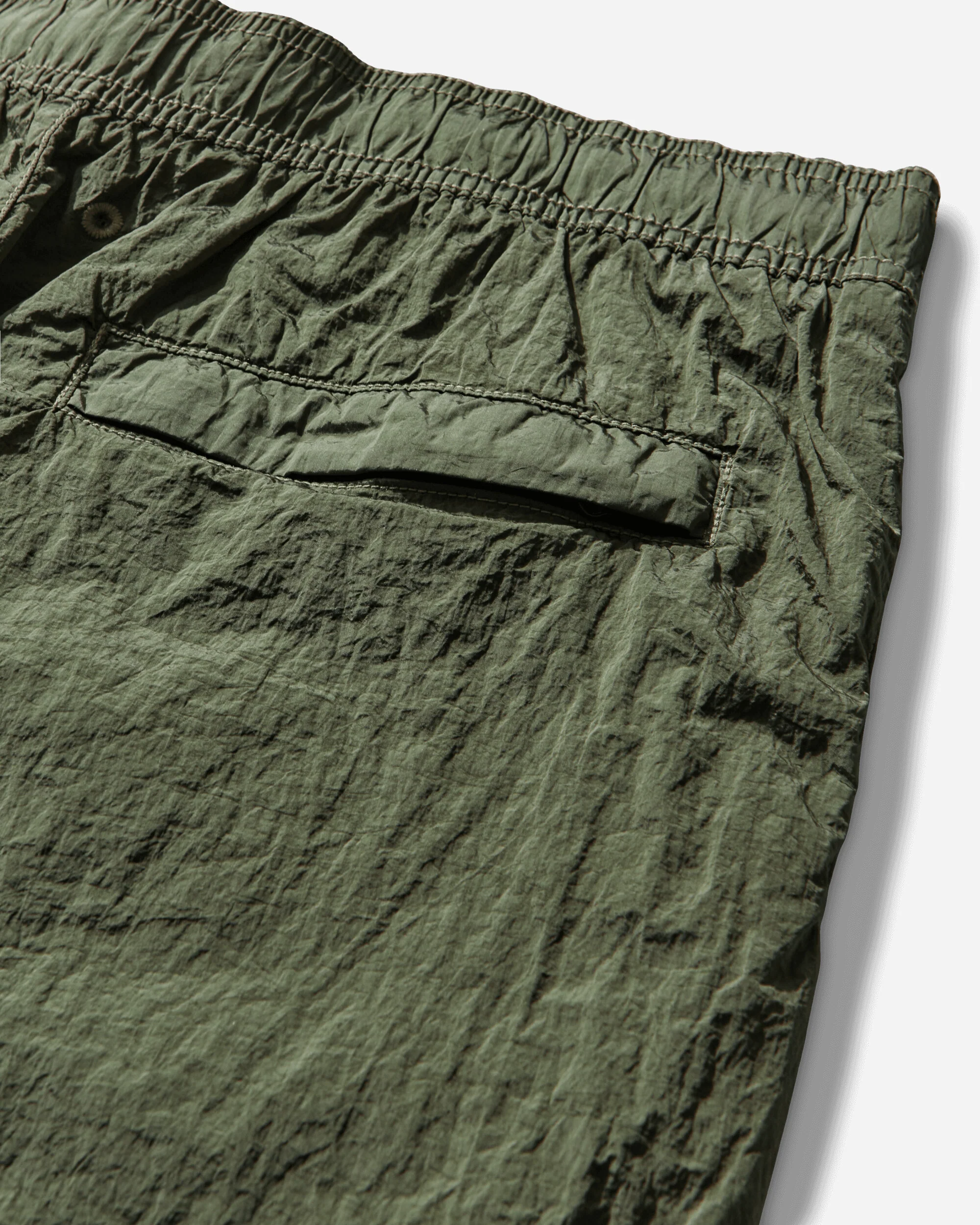 Men's Nylon Metal Swim Shorts Military Green - Image 3