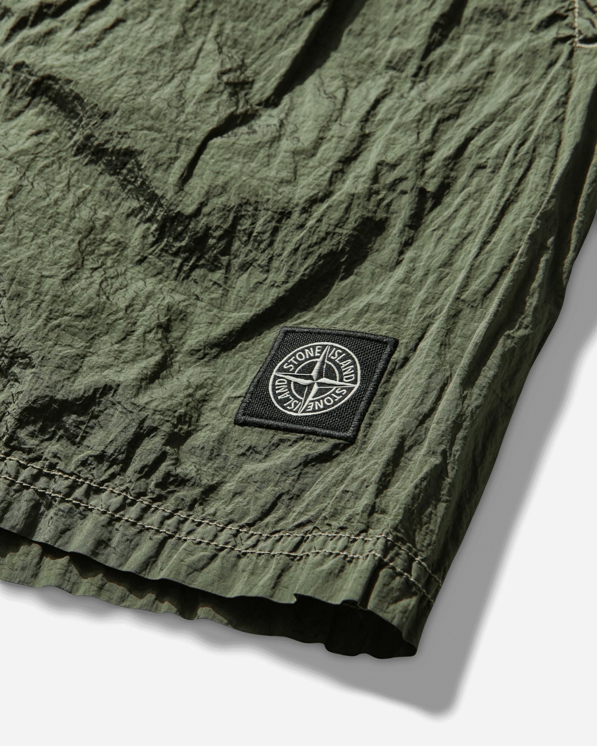 Men's Nylon Metal Swim Shorts Military Green - Image 4