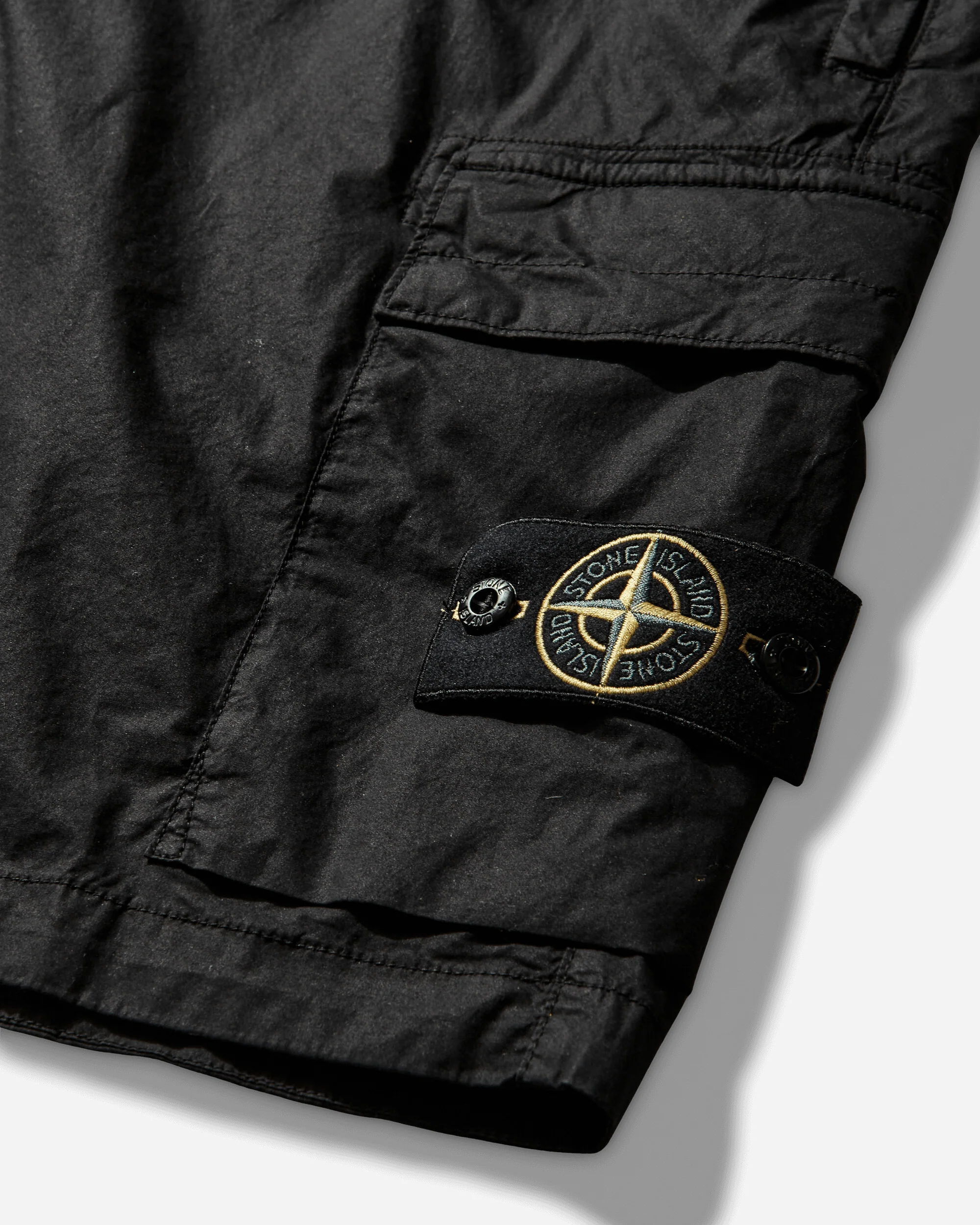 Men's Stretch Cotton Tela 'Paracadute' Cargo Shorts Black - Image 3