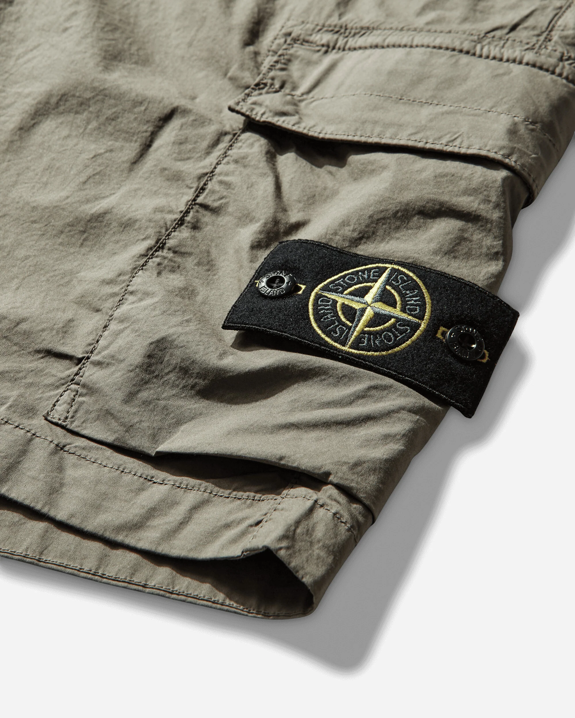 Men's Stretch Cotton Tela 'Paracadute' Cargo Shorts Military Green - Image 4