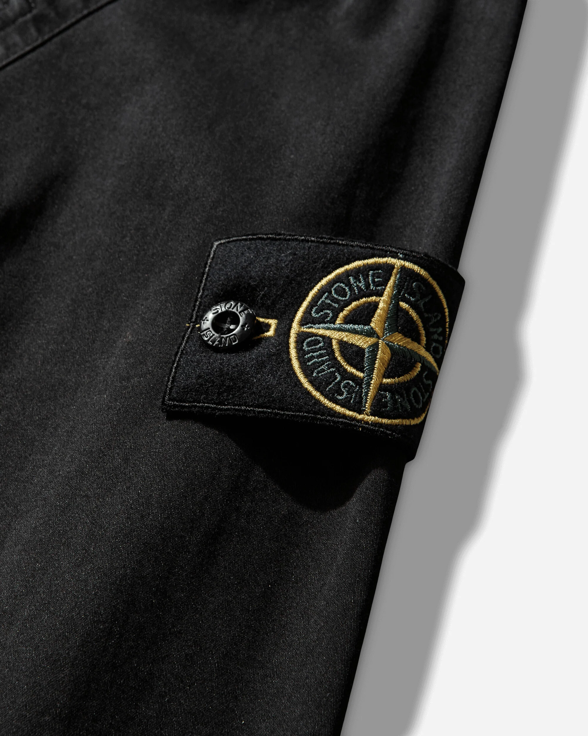 Men's Stretch Organic Cotton Satin Overshirt Black - Image 3