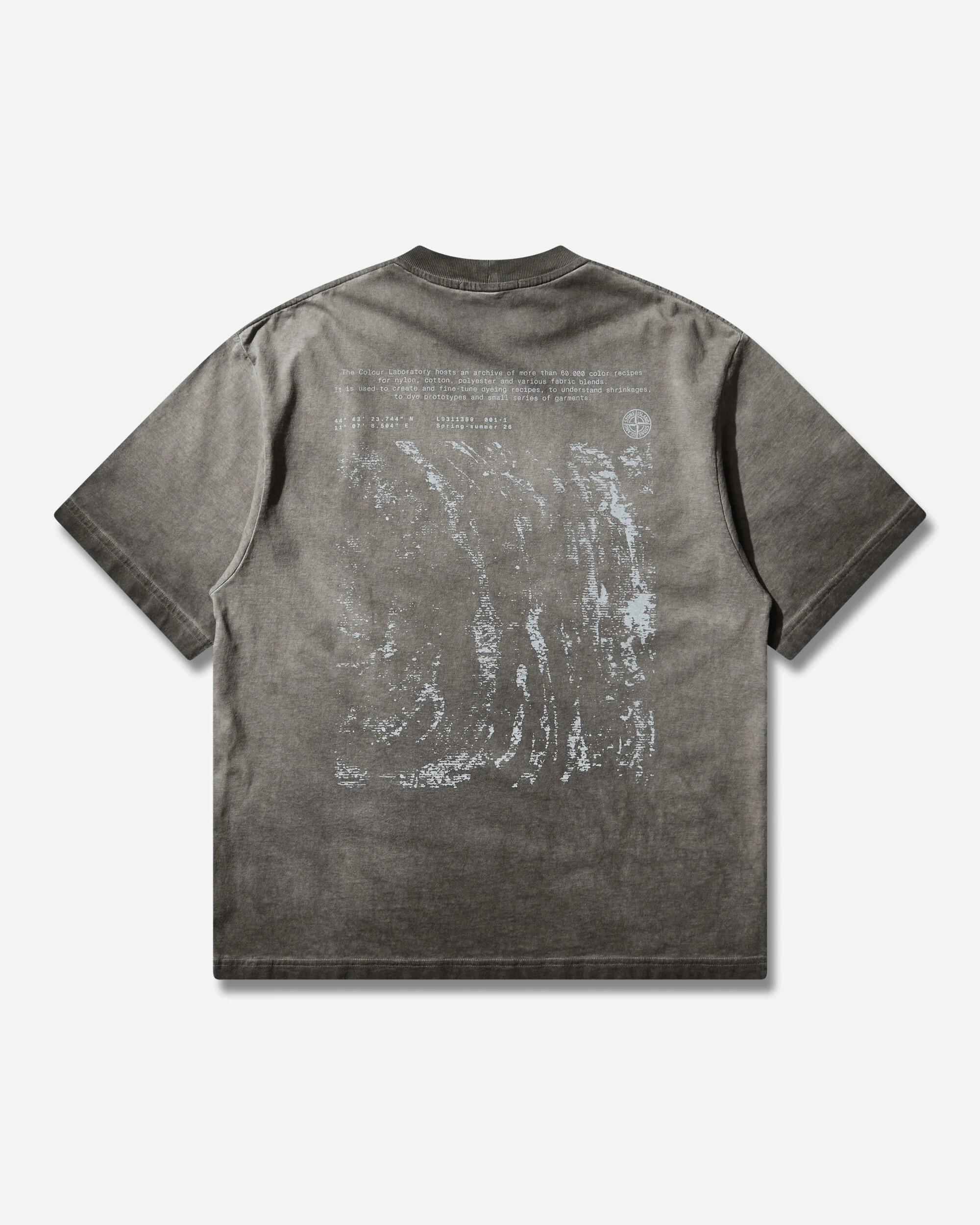Men's Combed Organic Cotton Jersey Uneven Cold Dying T-Shirt Black - Image 2
