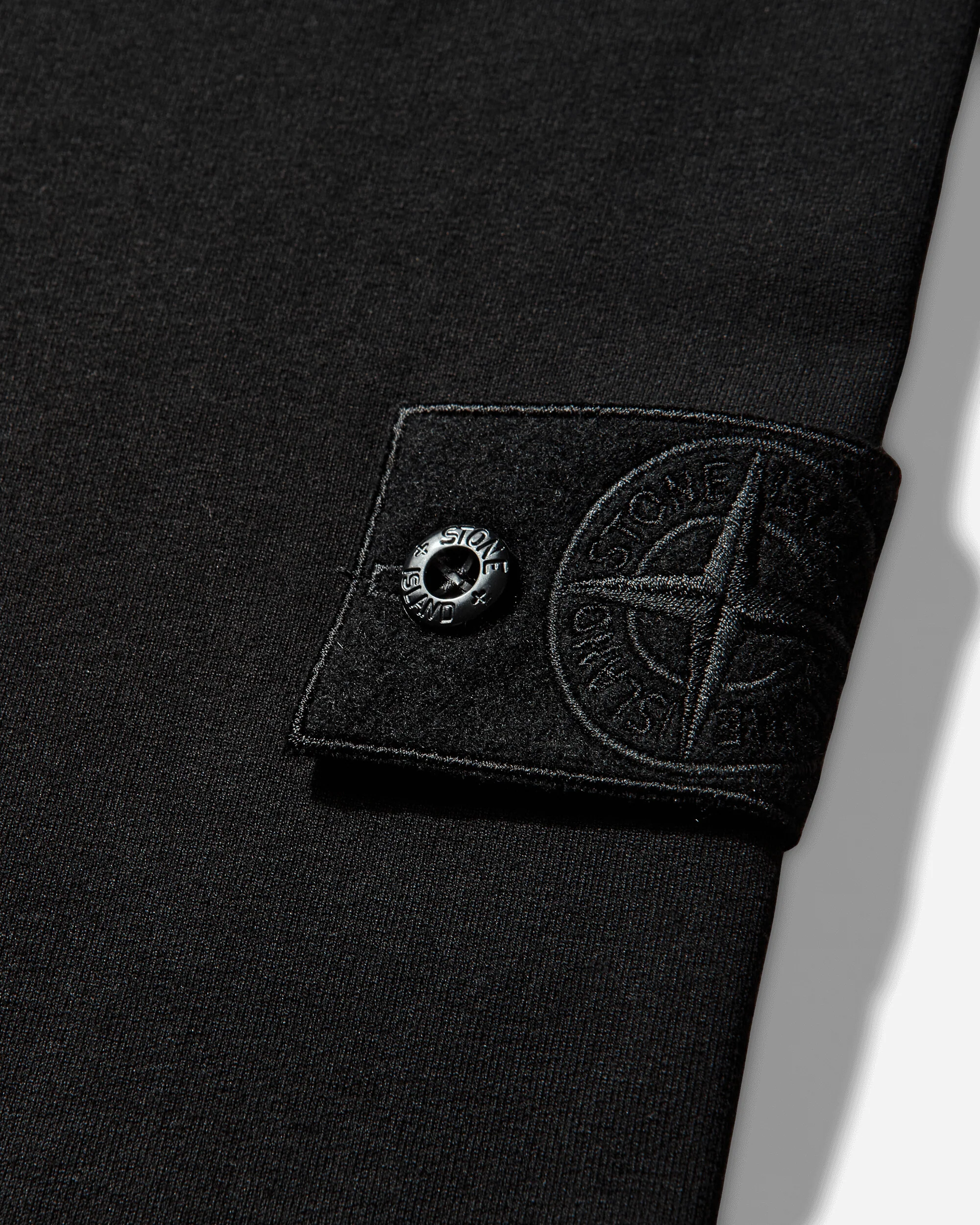 Men's Ghost Cotton Stretch Fleece Crewneck Sweatshirt Black - Image 3