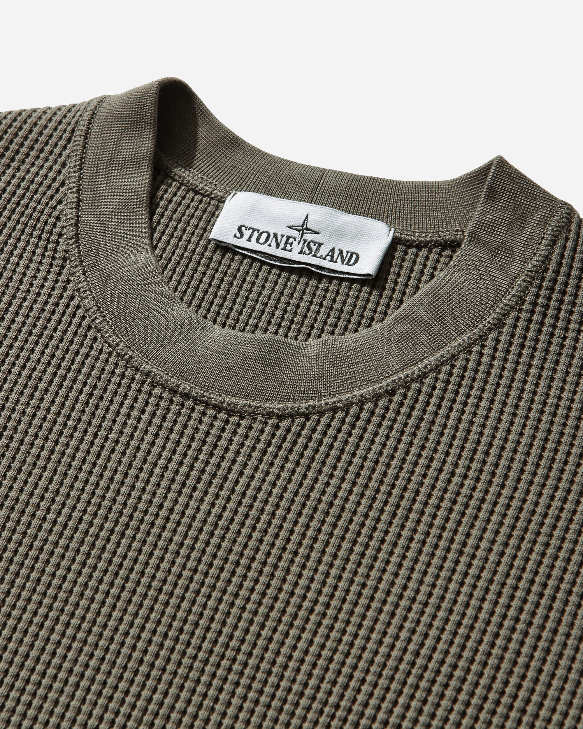 Men's Waffle Knit Sweater Military Green - Image 3