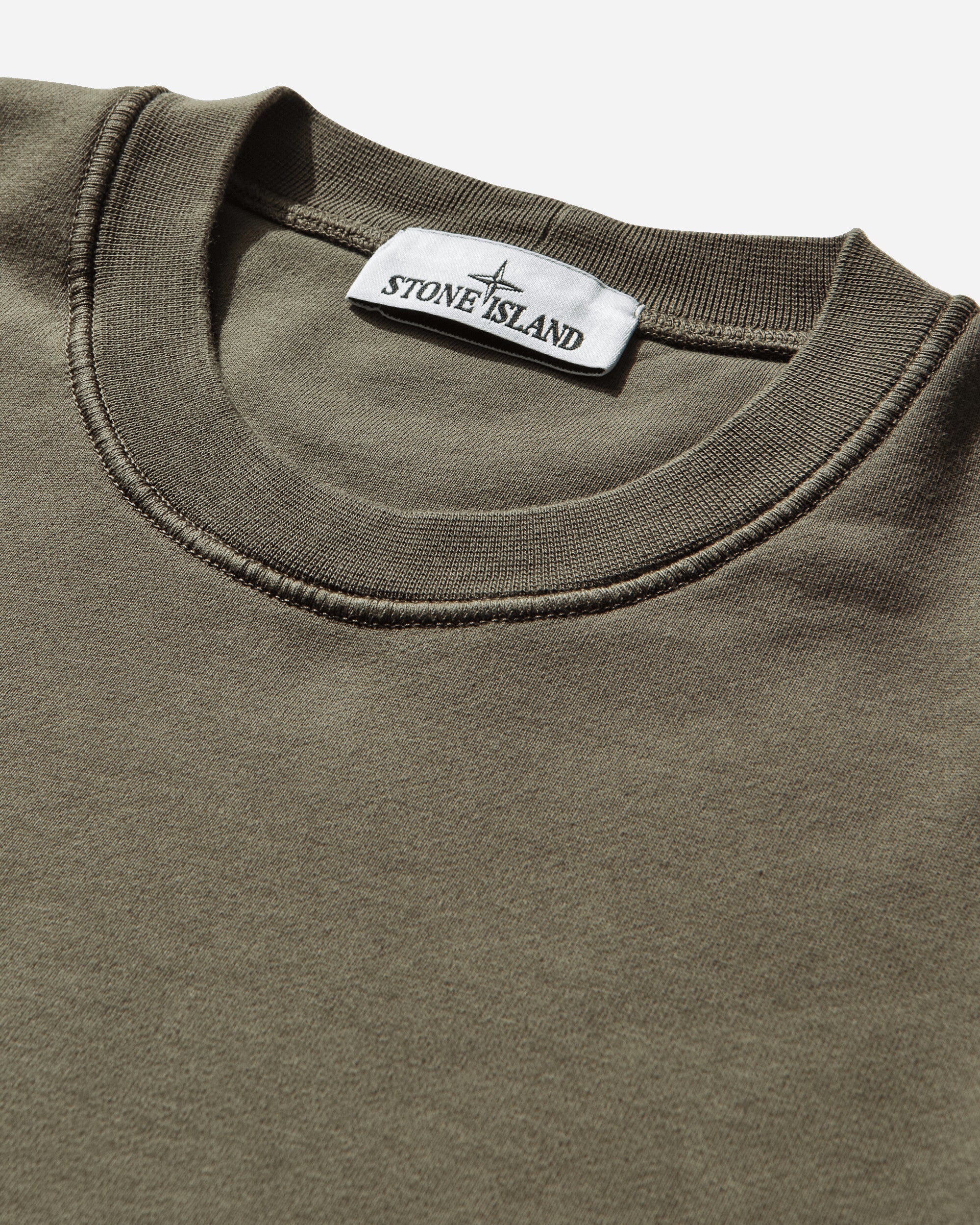 Men's Organic Cotton Fleece Crewneck Sweatshirt Military Green - Image 3
