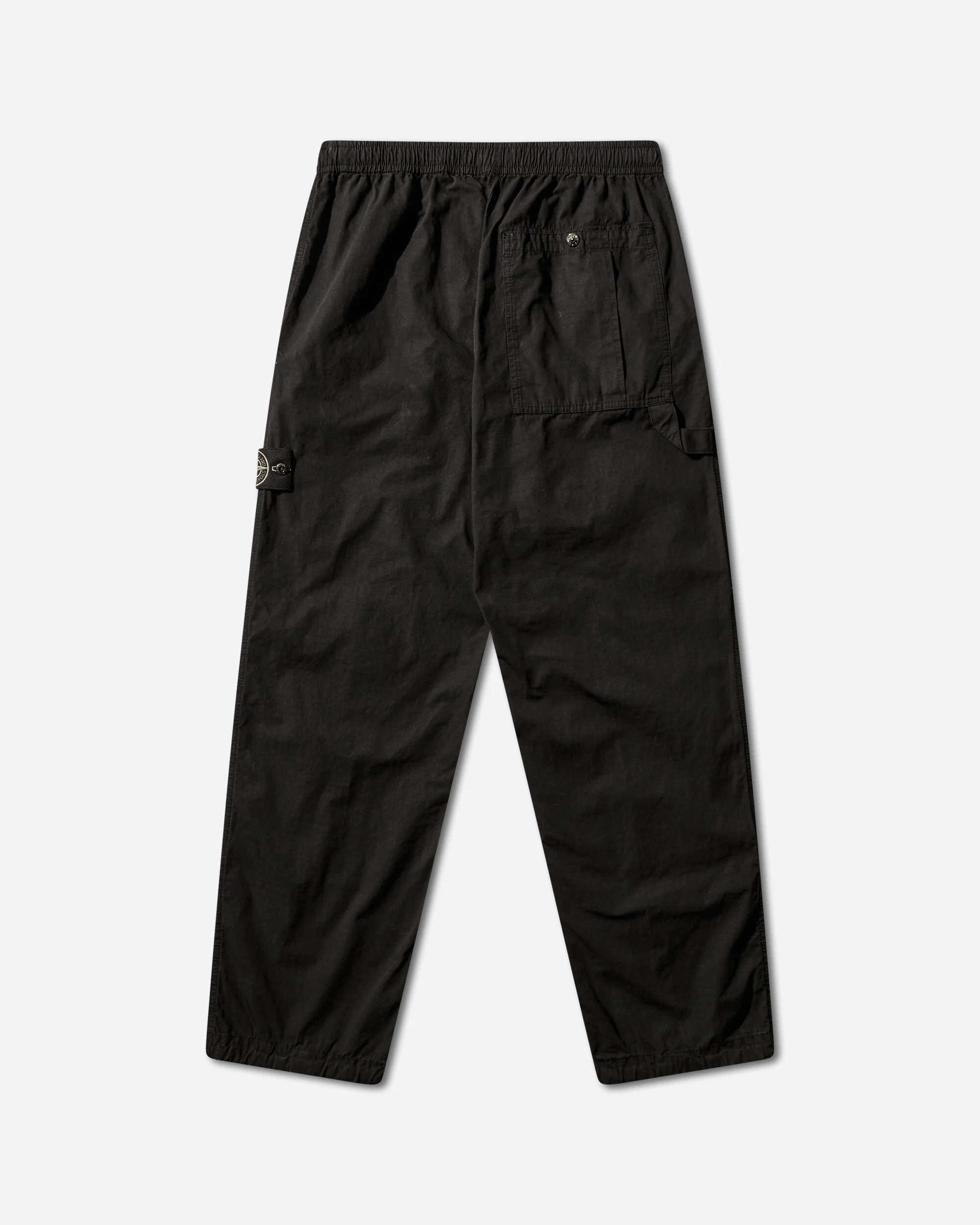 Men's Mercerised Organic Cotton Ripstop Cargo Pants Black - Image 2