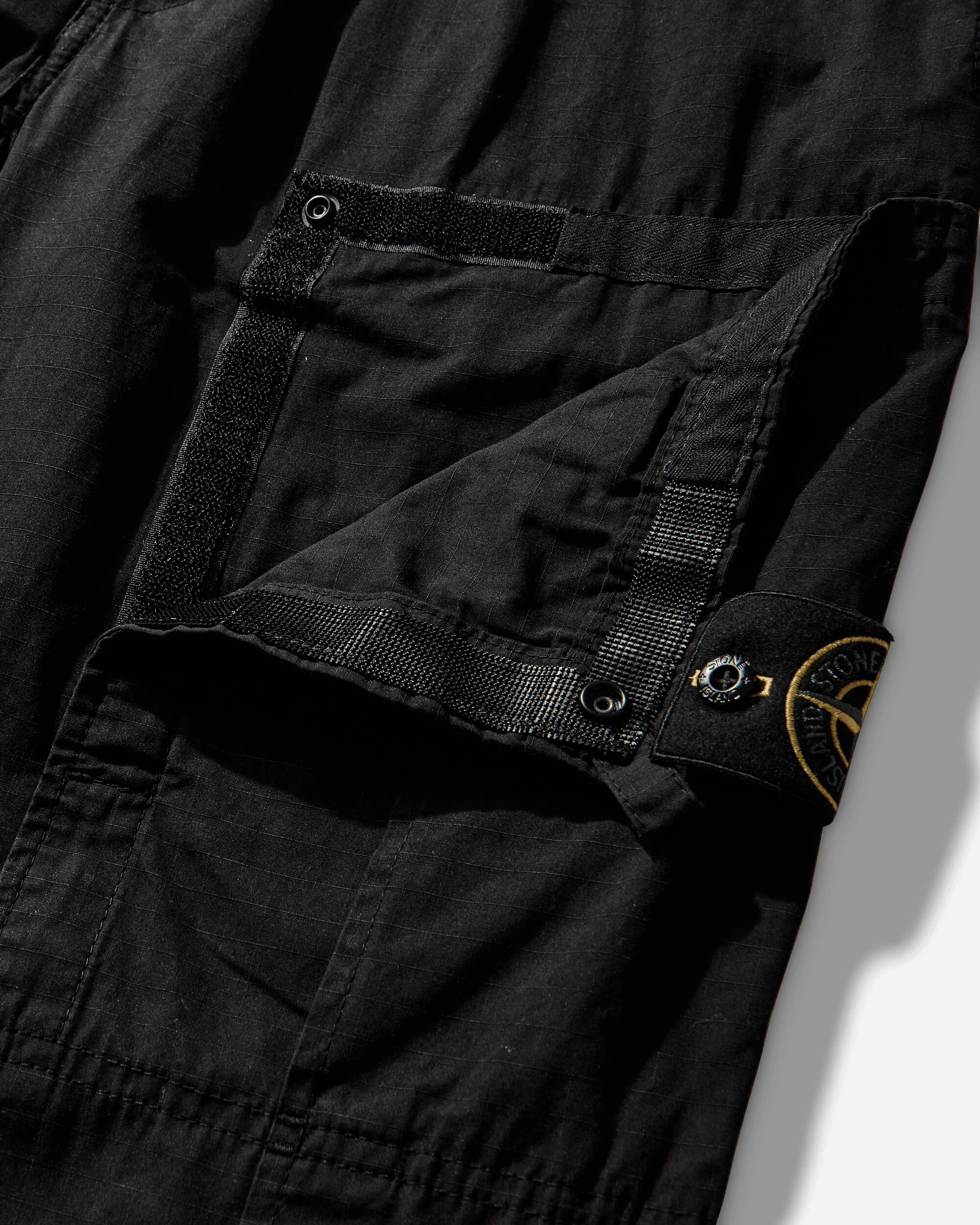 Men's Mercerised Organic Cotton Ripstop Cargo Pants Black - Image 4