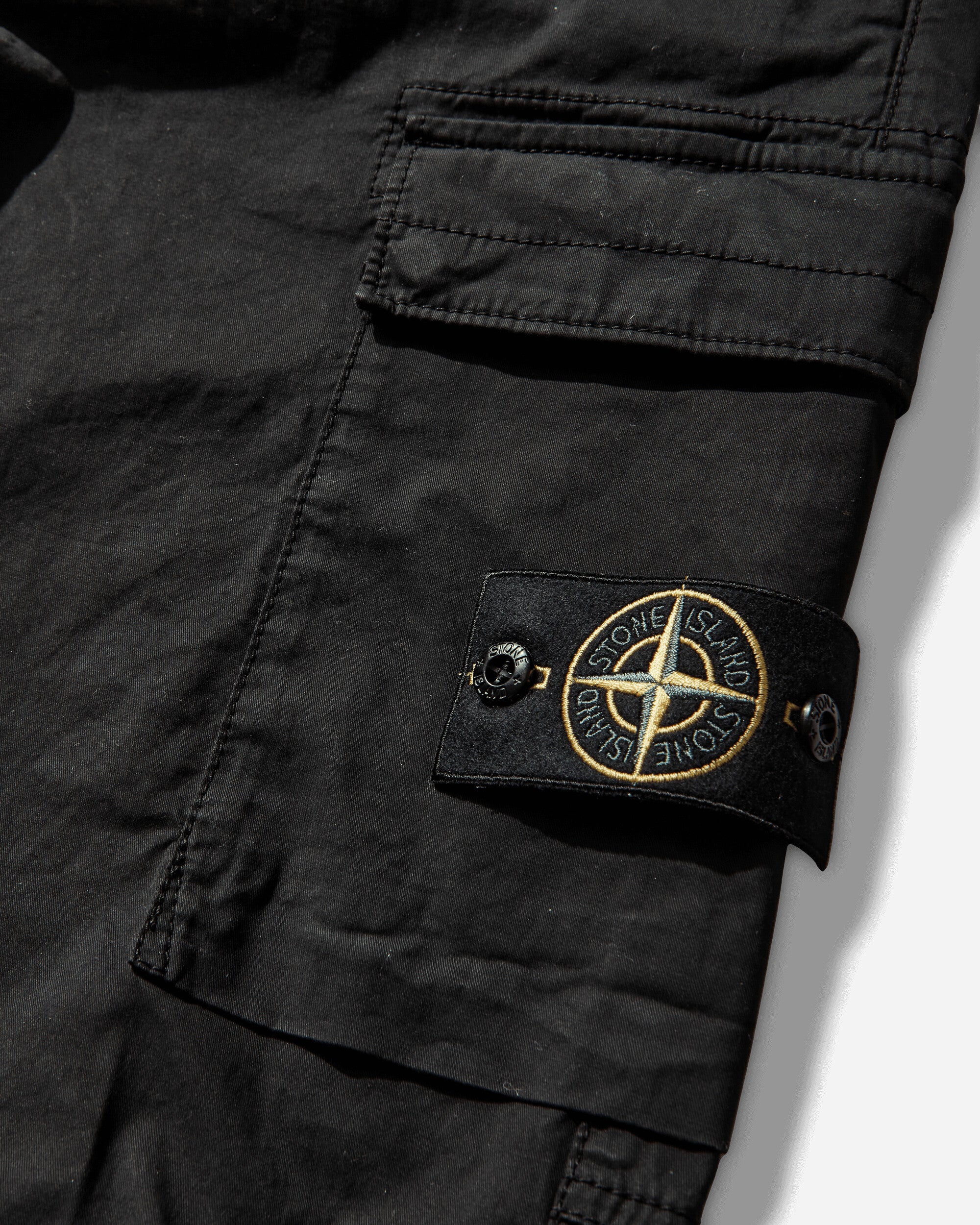 Men's Stretch Organic Cotton Twill Cargo Pants Black - Image 3
