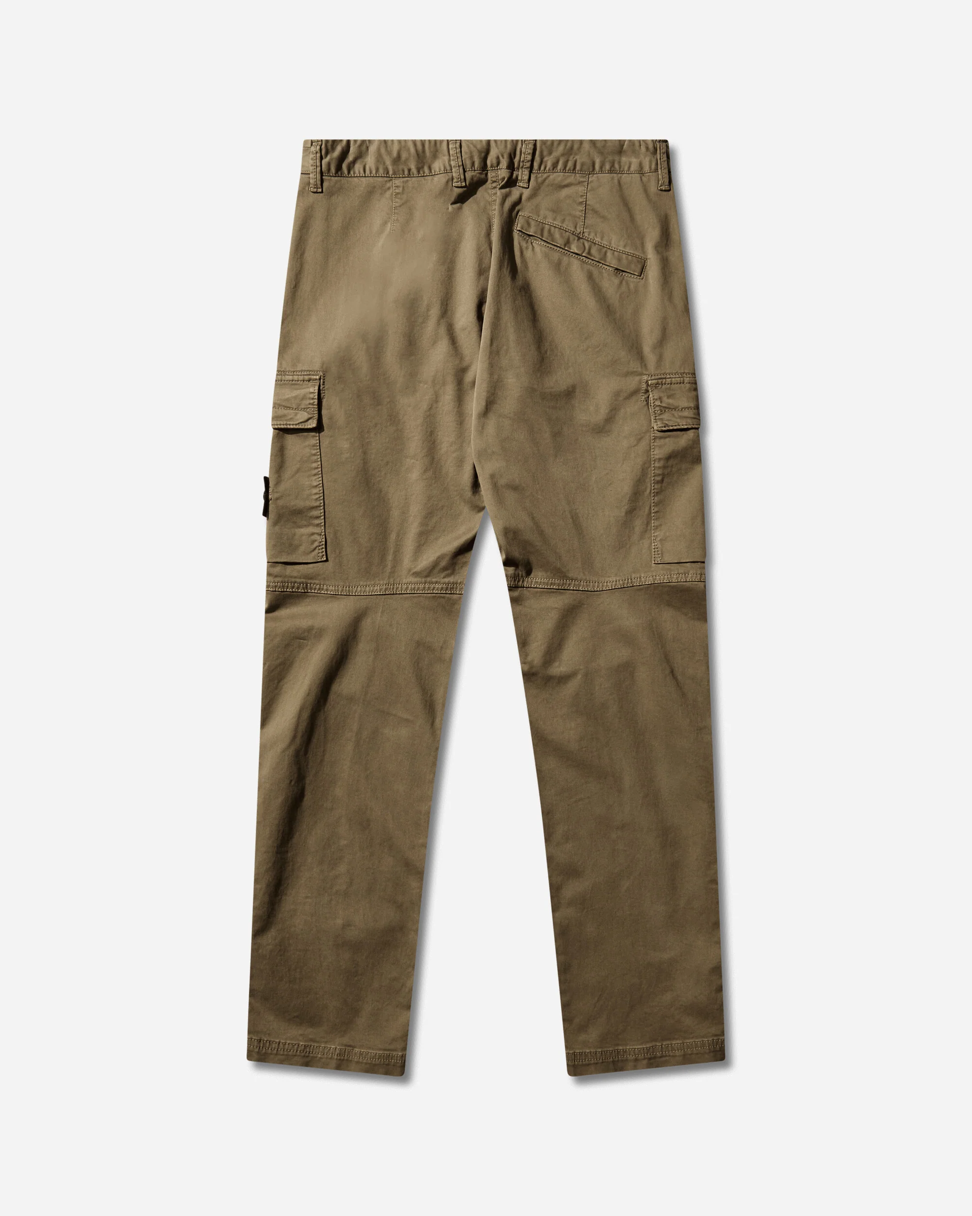 Men's Organic Cotton Stretch Broken Twill 'OLD' Effect Cargo Pants Military Green - Image 2