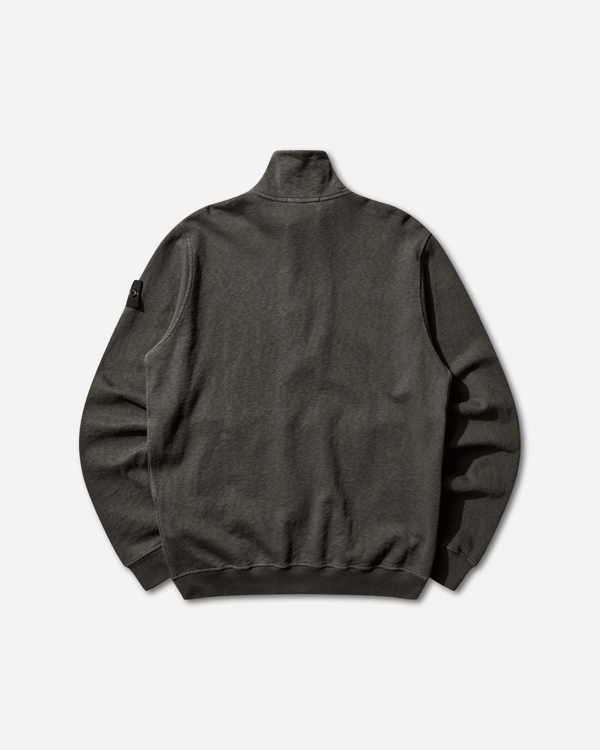 Men's Malfilé Cotton Fleece 'OLD' Effect Zip-Up Track Jacket Charcoal Grey - Image 2