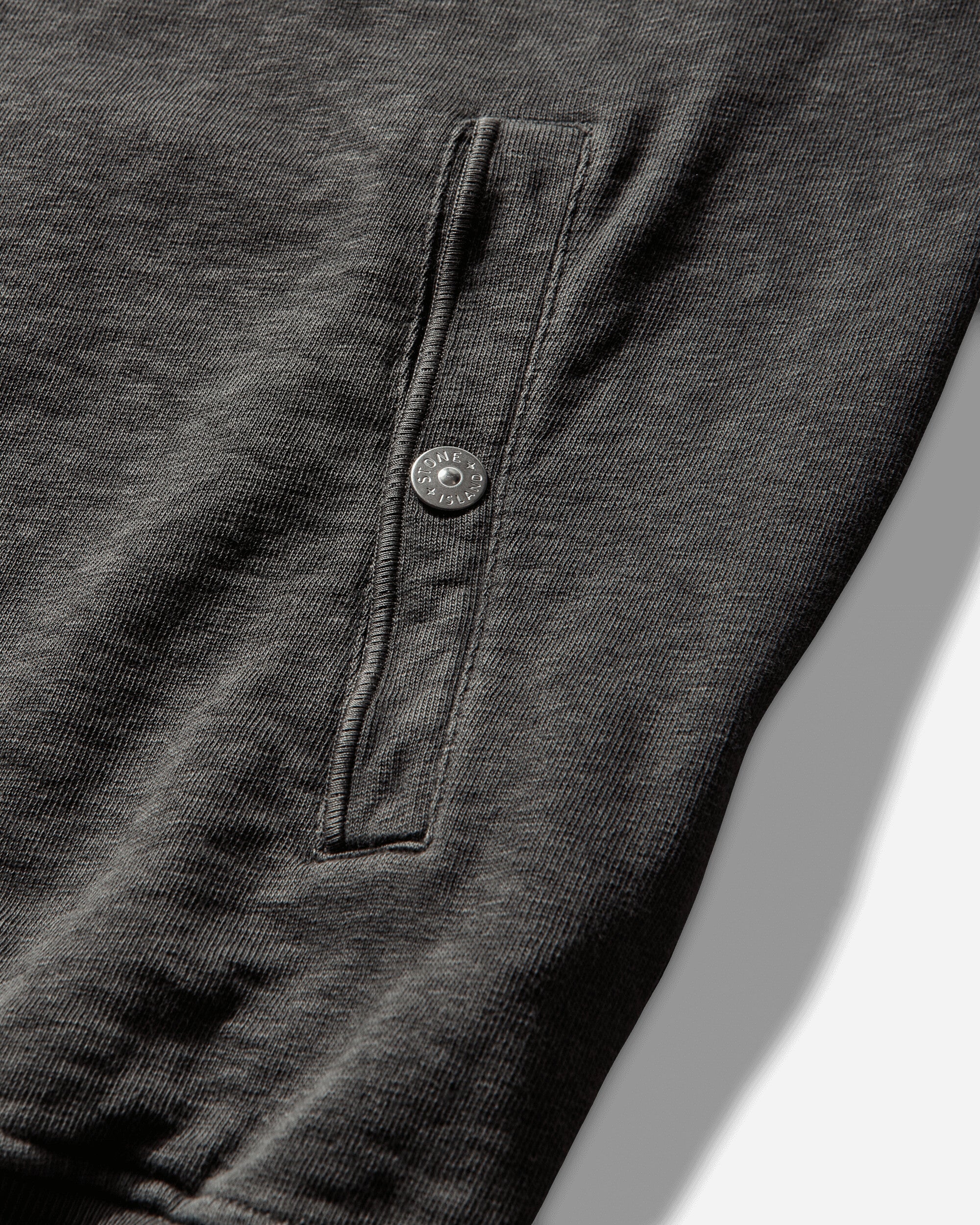 Men's Malfilé Cotton Fleece 'OLD' Effect Zip-Up Track Jacket Charcoal Grey - Image 4