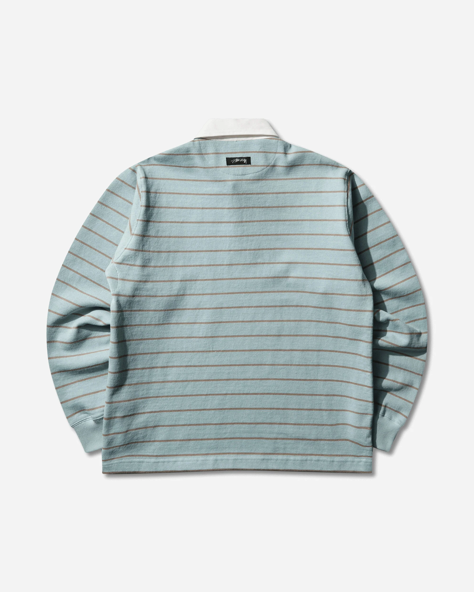 Pin Striped Rugby Polo Shirt Blue - Image 2